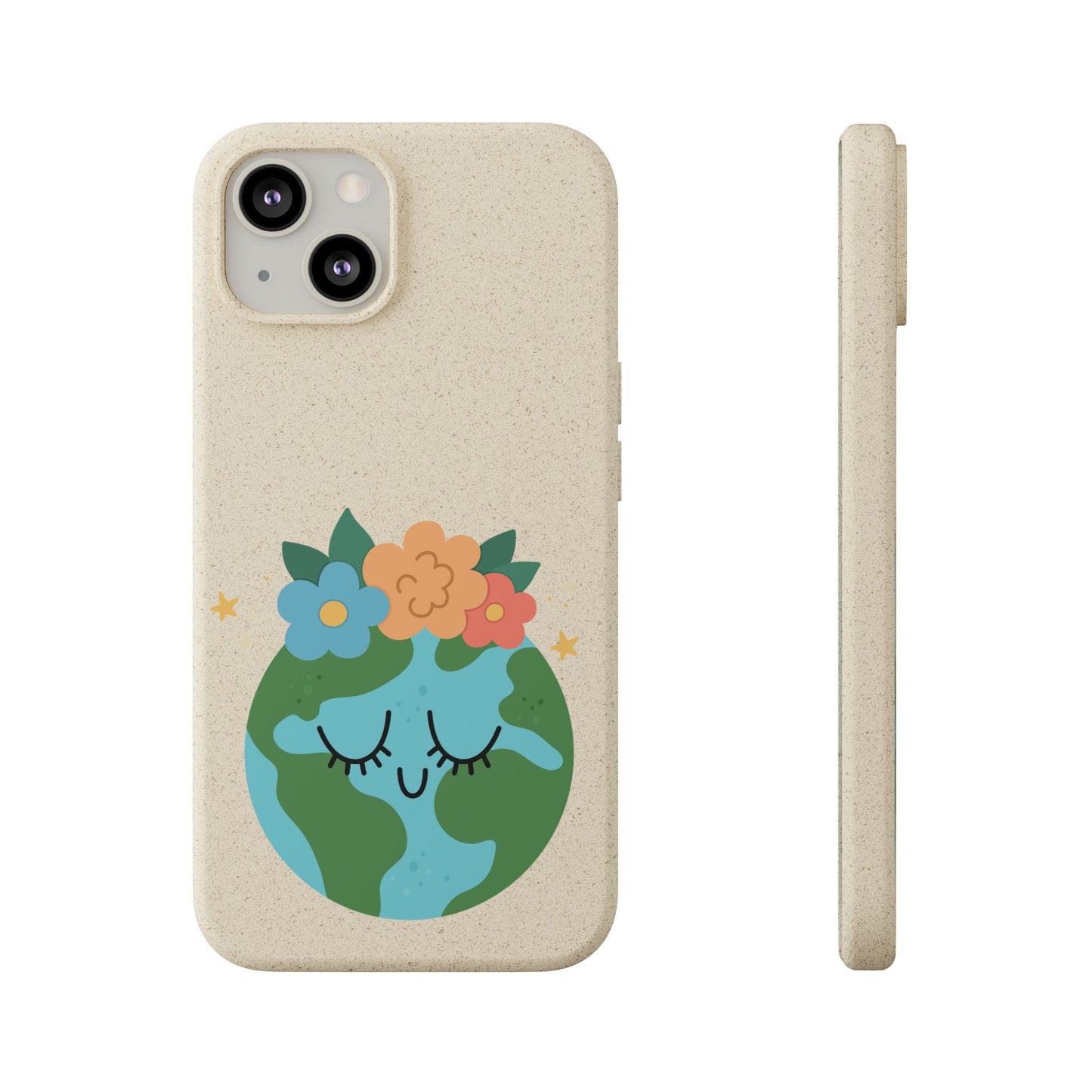 Eco-Friendly Biodegradable Phone Case - Cute Earth Design