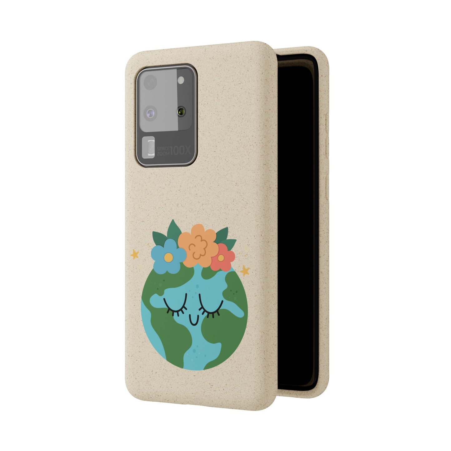 Eco-Friendly Biodegradable Phone Case - Cute Earth Design