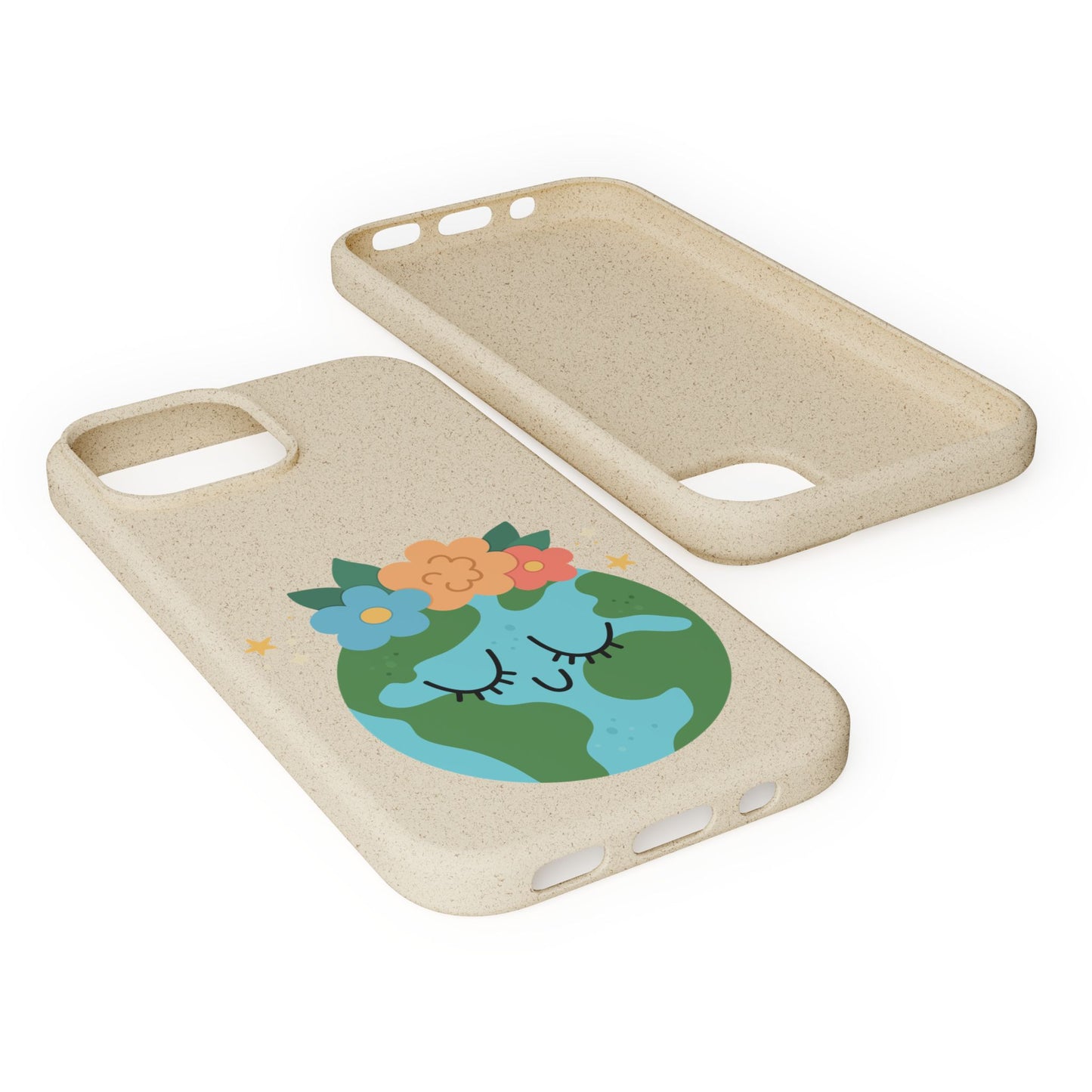 Eco-Friendly Biodegradable Phone Case - Cute Earth Design