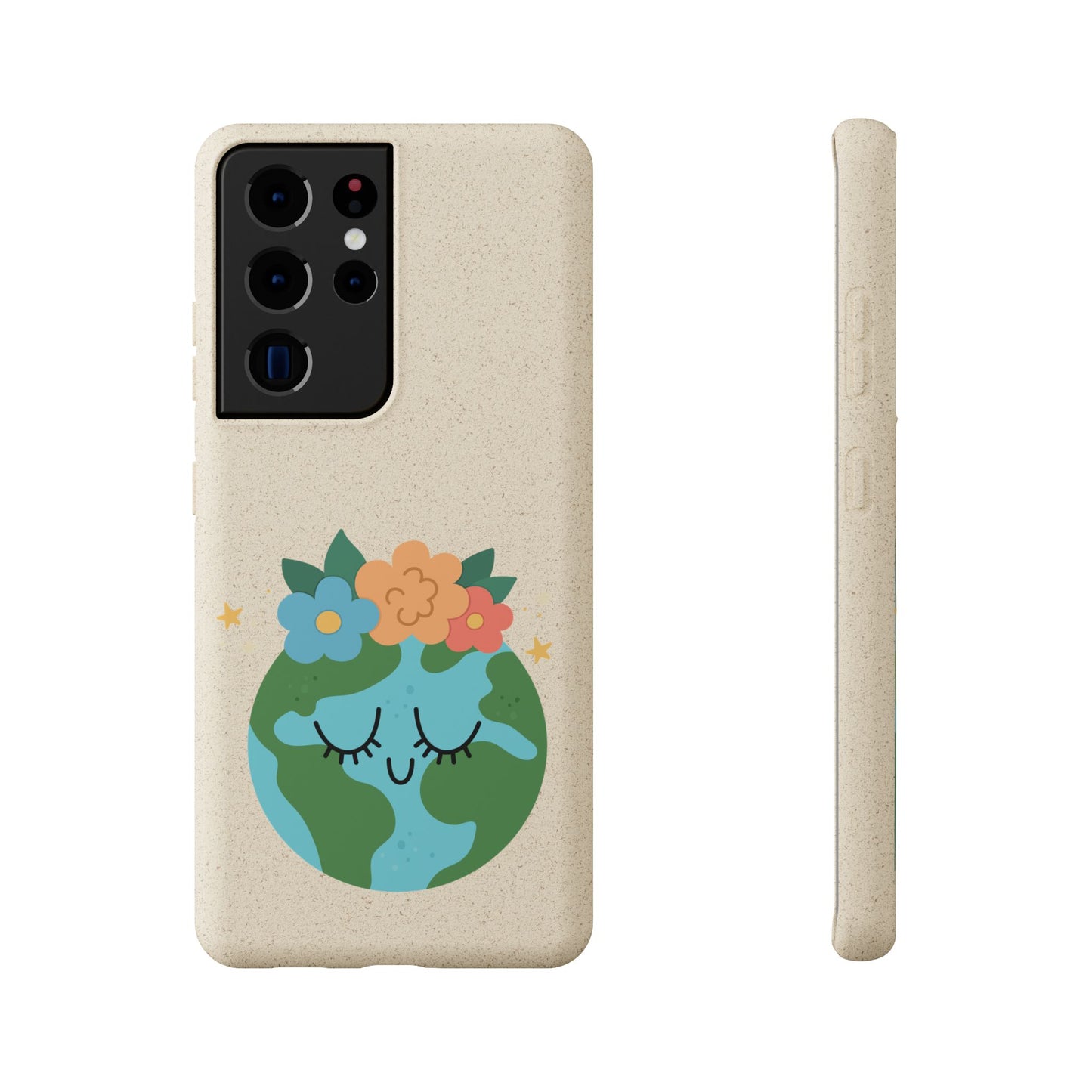 Eco-Friendly Biodegradable Phone Case - Cute Earth Design