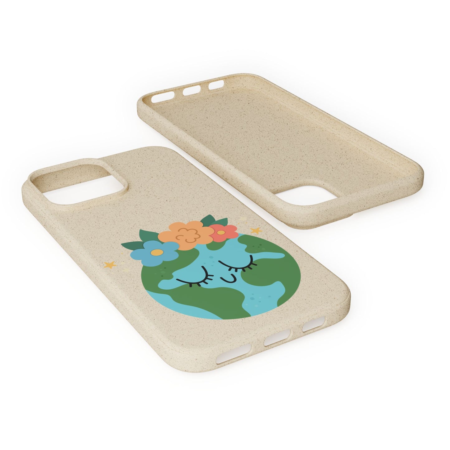 Eco-Friendly Biodegradable Phone Case - Cute Earth Design