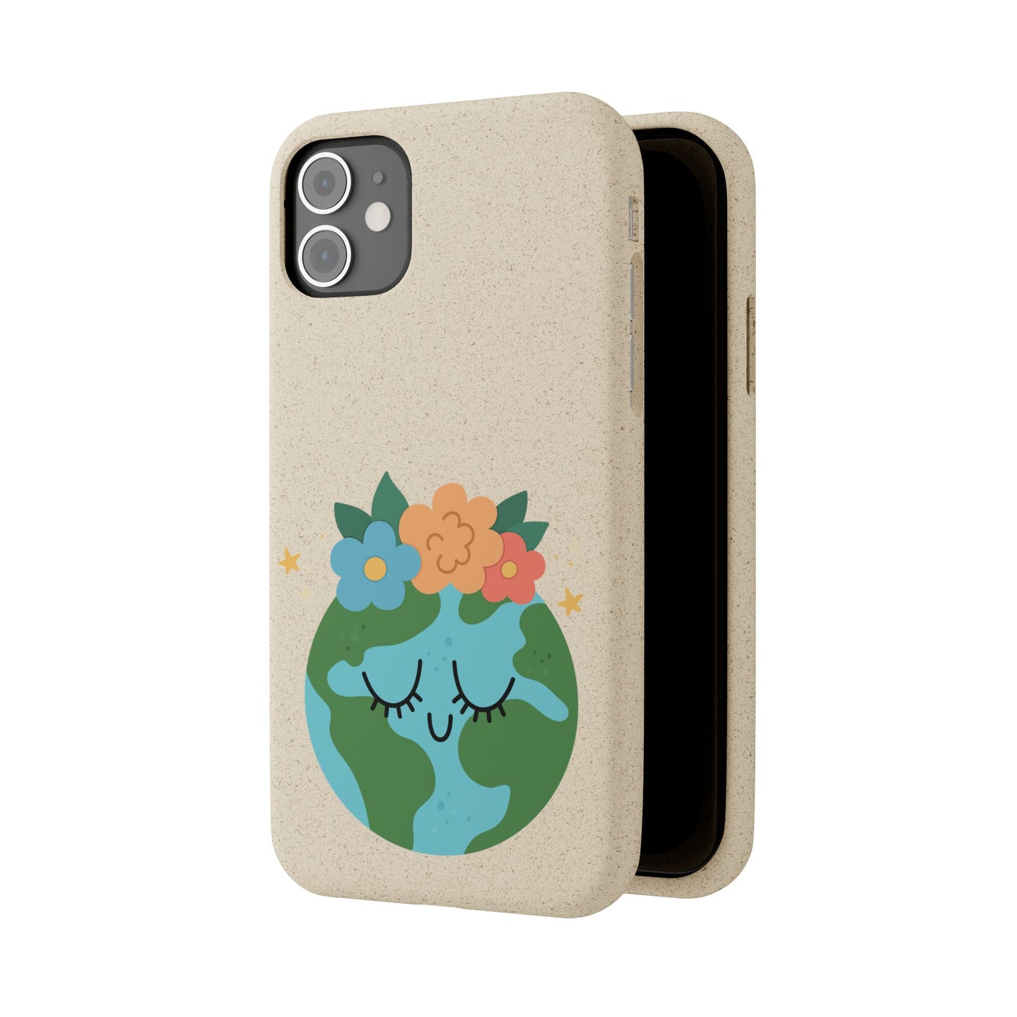 Eco-Friendly Biodegradable Phone Case - Cute Earth Design