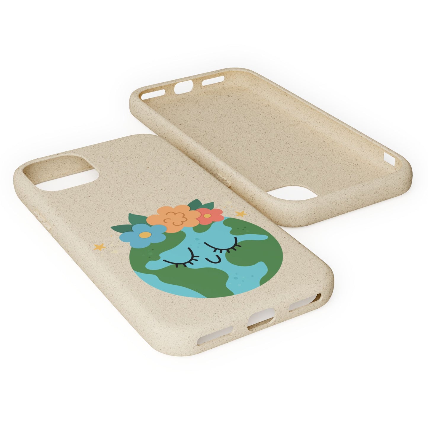 Eco-Friendly Biodegradable Phone Case - Cute Earth Design