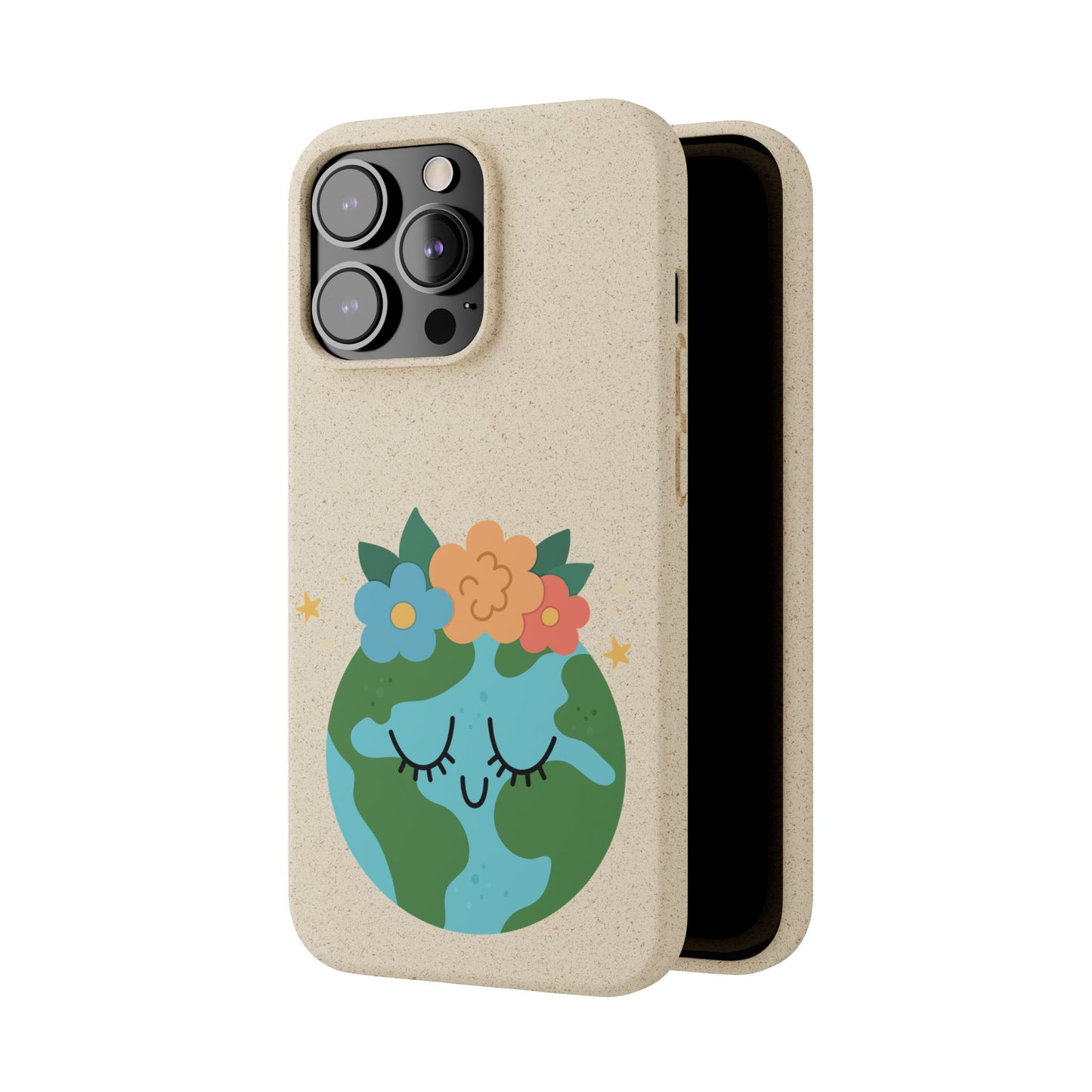 Eco-Friendly Biodegradable Phone Case - Cute Earth Design