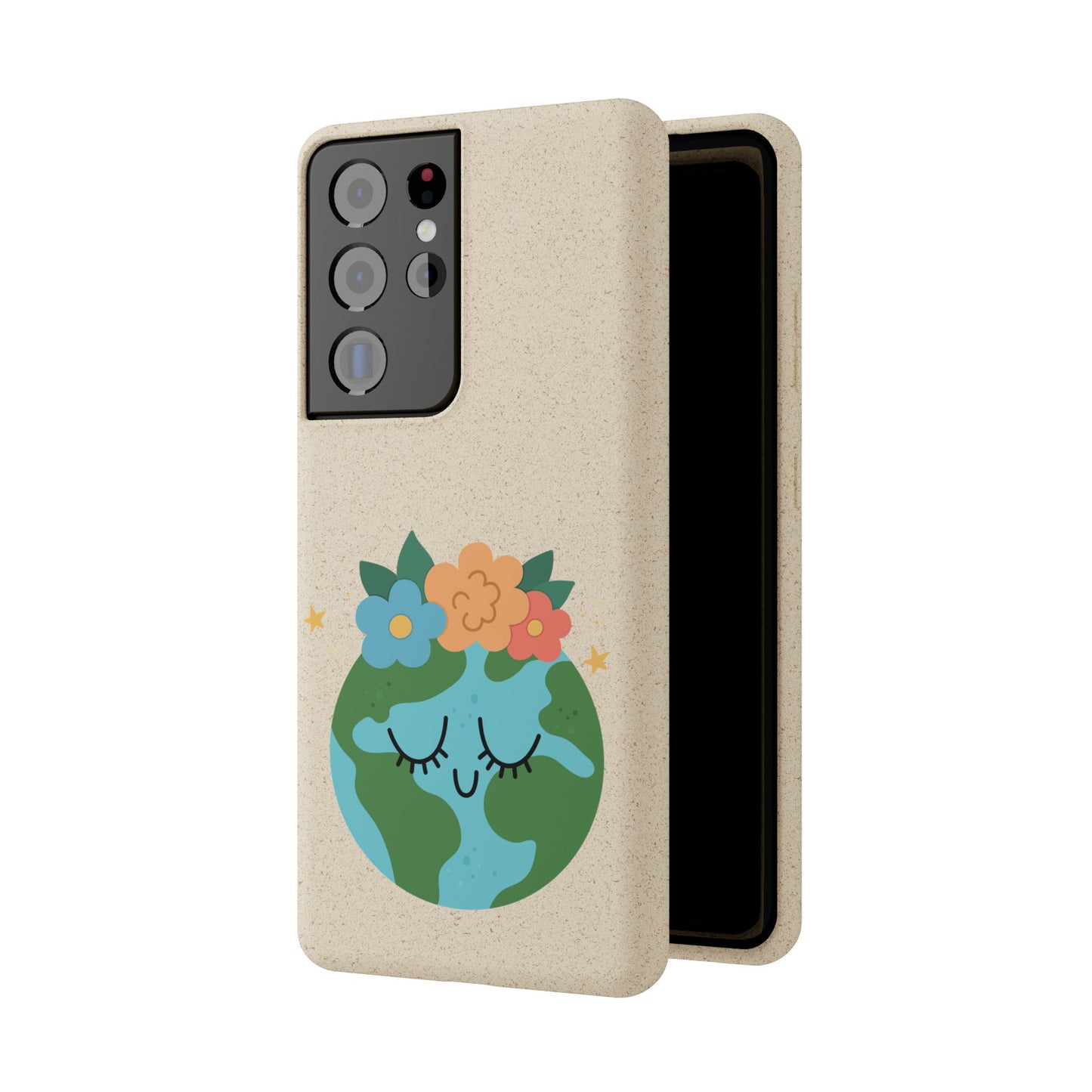 Eco-Friendly Biodegradable Phone Case - Cute Earth Design