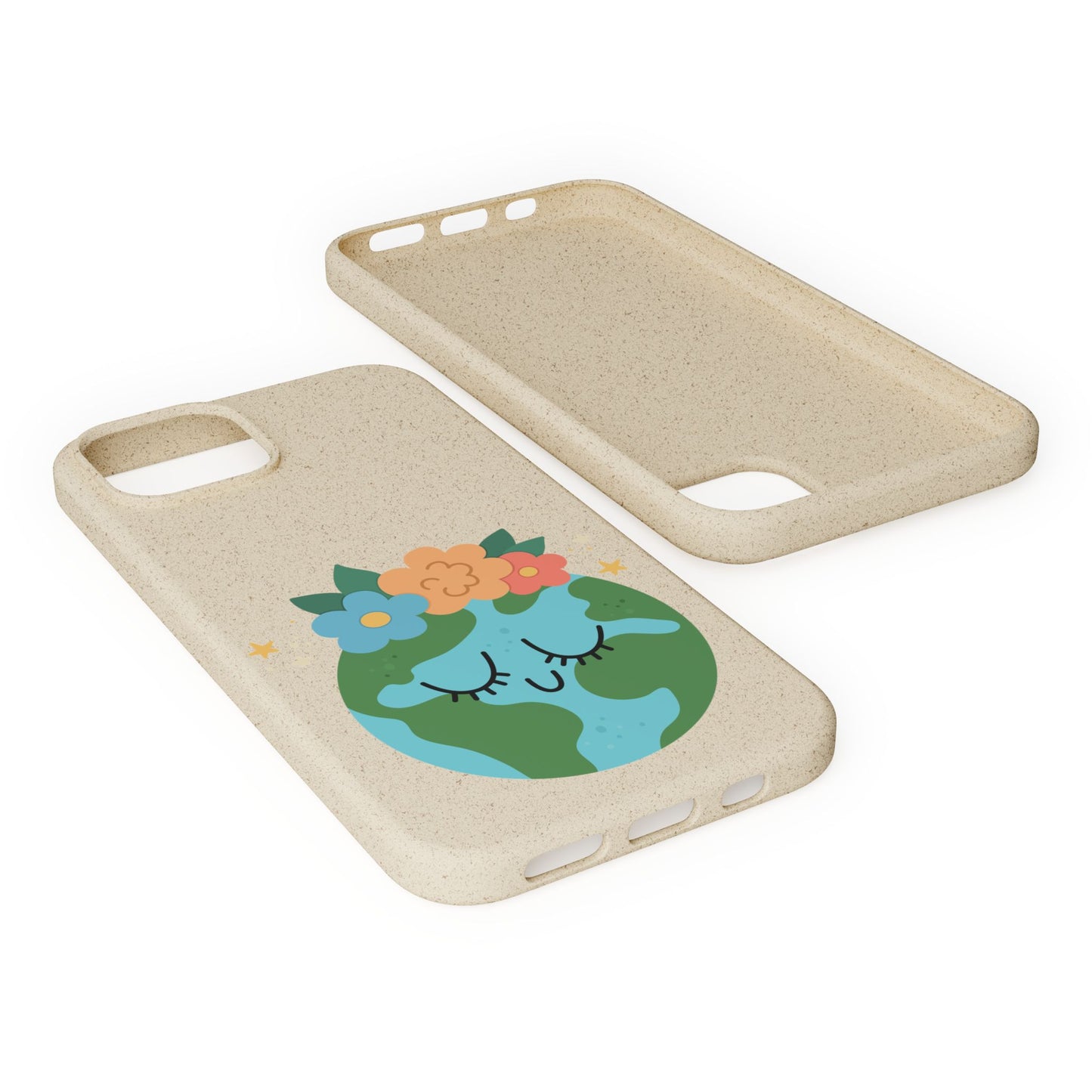 Eco-Friendly Biodegradable Phone Case - Cute Earth Design