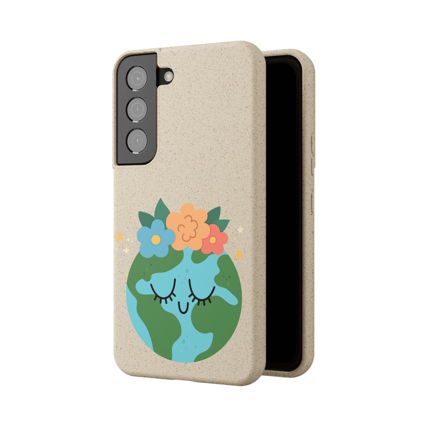 Eco-Friendly Biodegradable Phone Case - Cute Earth Design