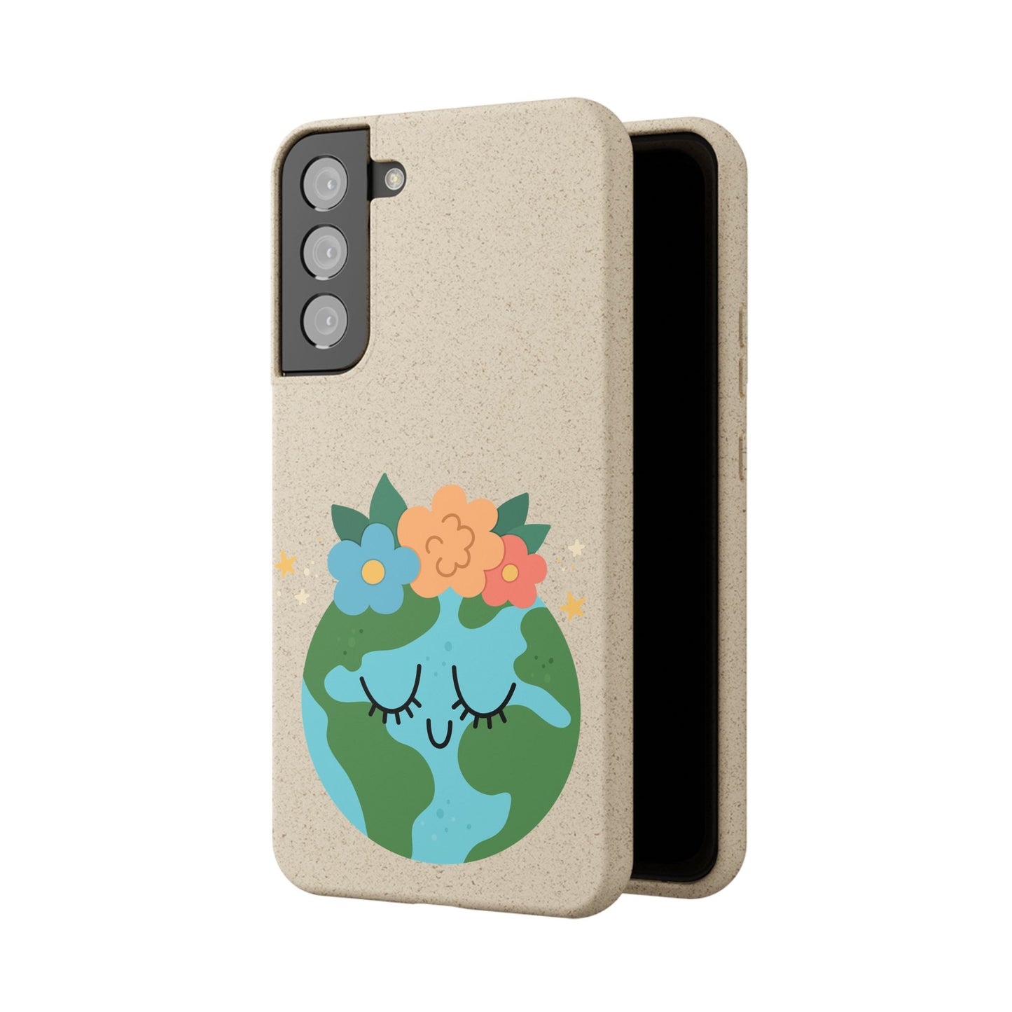 Eco-Friendly Biodegradable Phone Case - Cute Earth Design