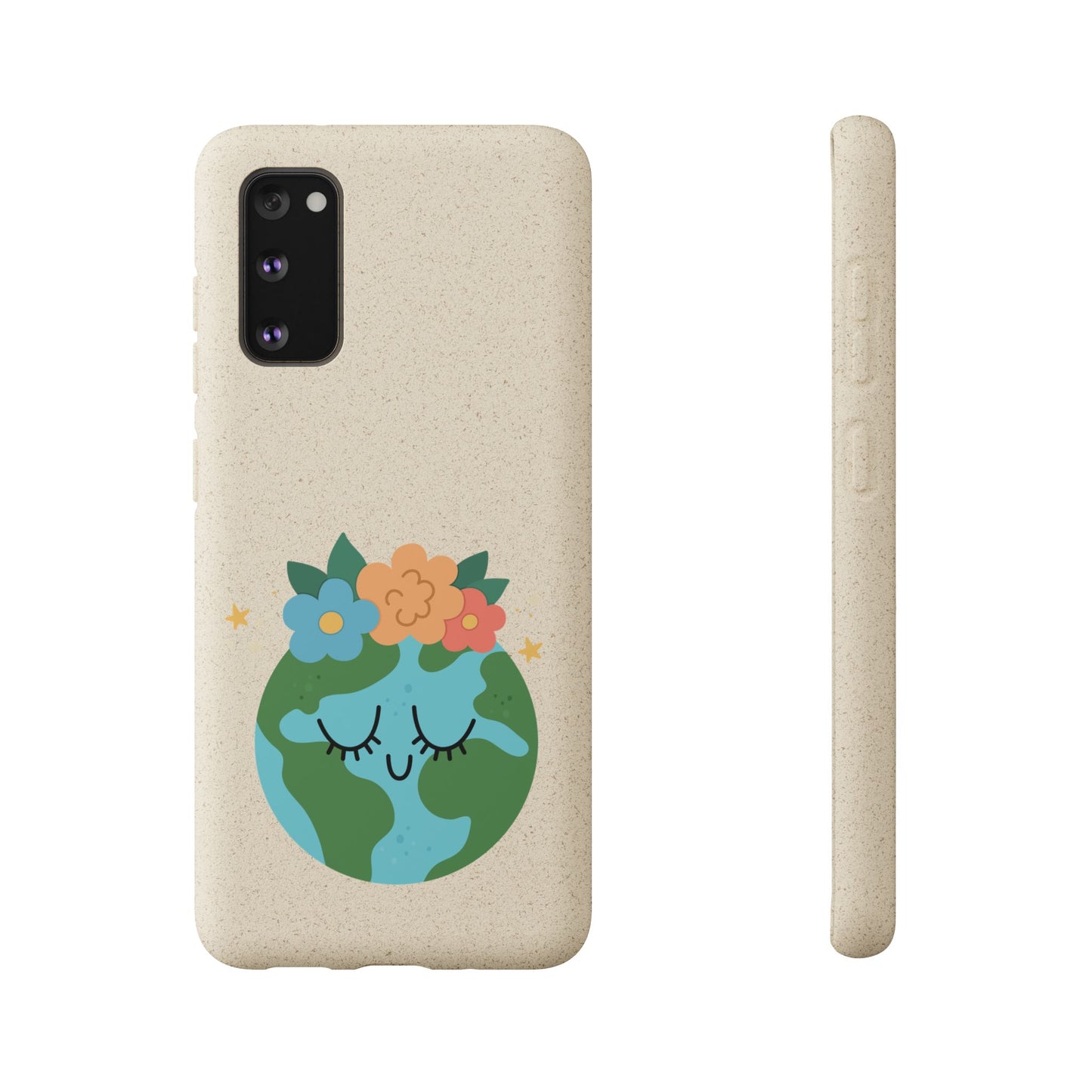 Eco-Friendly Biodegradable Phone Case - Cute Earth Design