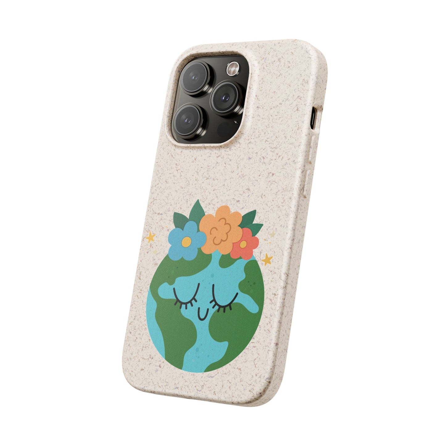 Eco-Friendly Biodegradable Phone Case - Cute Earth Design