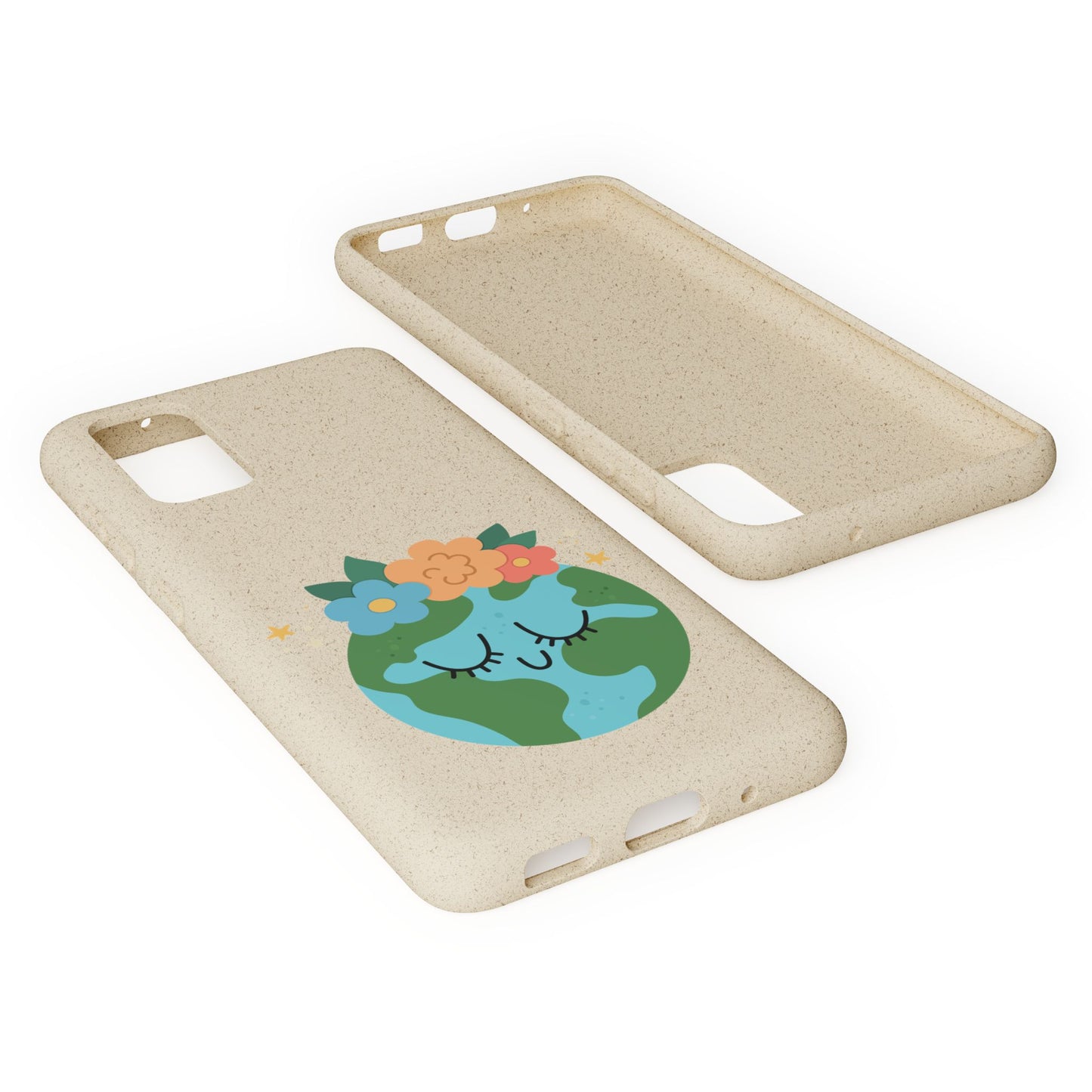 Eco-Friendly Biodegradable Phone Case - Cute Earth Design