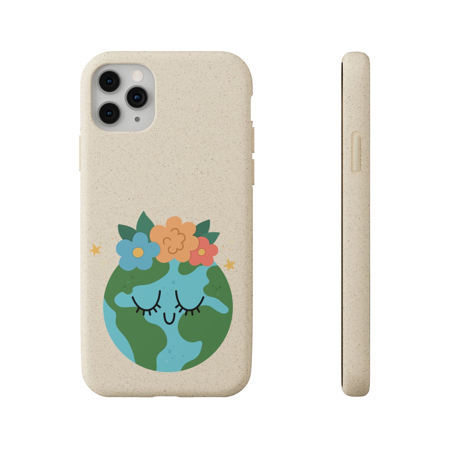 Eco-Friendly Biodegradable Phone Case - Cute Earth Design