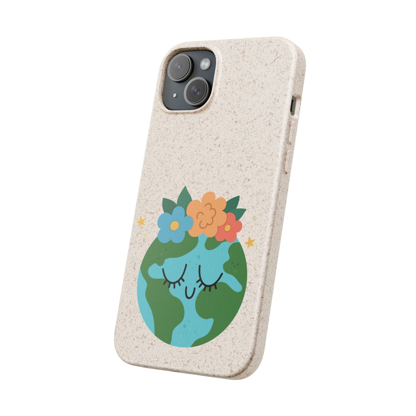 Eco-Friendly Biodegradable Phone Case - Cute Earth Design