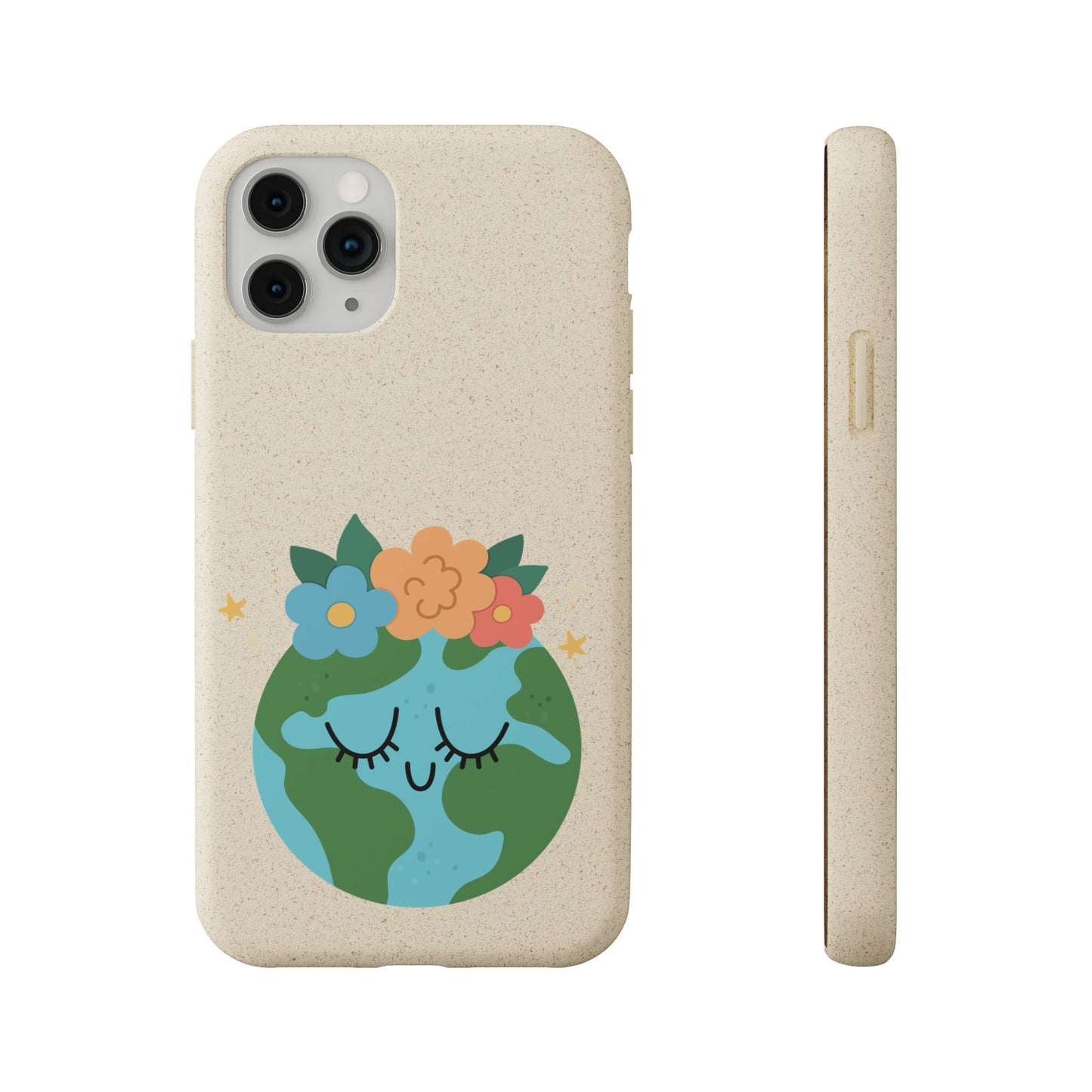 Eco-Friendly Biodegradable Phone Case - Cute Earth Design