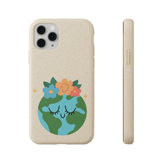 Eco-Friendly Biodegradable Phone Case - Cute Earth Design