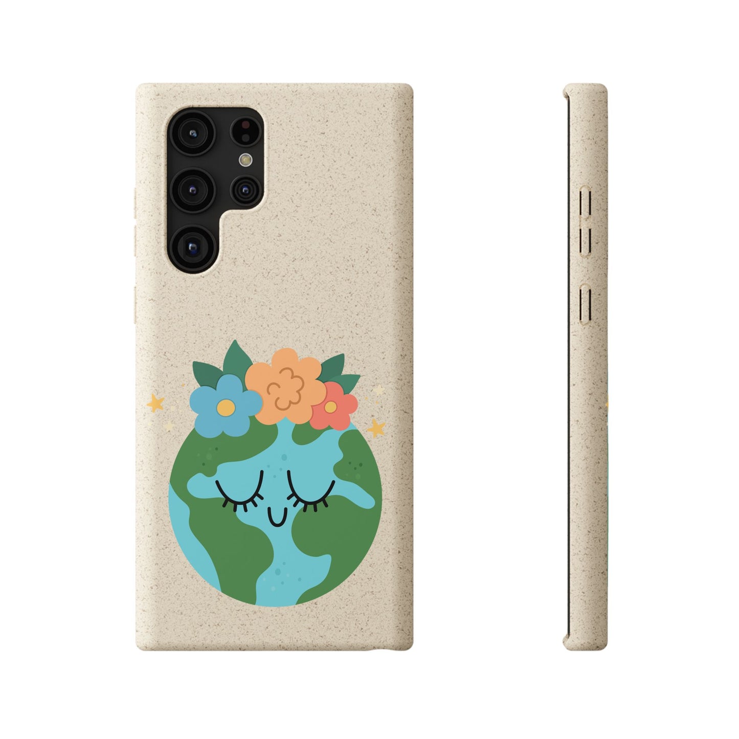 Eco-Friendly Biodegradable Phone Case - Cute Earth Design