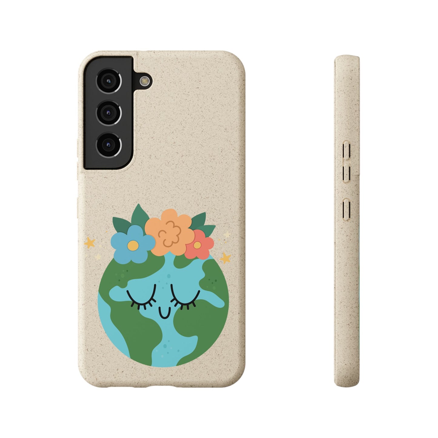 Eco-Friendly Biodegradable Phone Case - Cute Earth Design