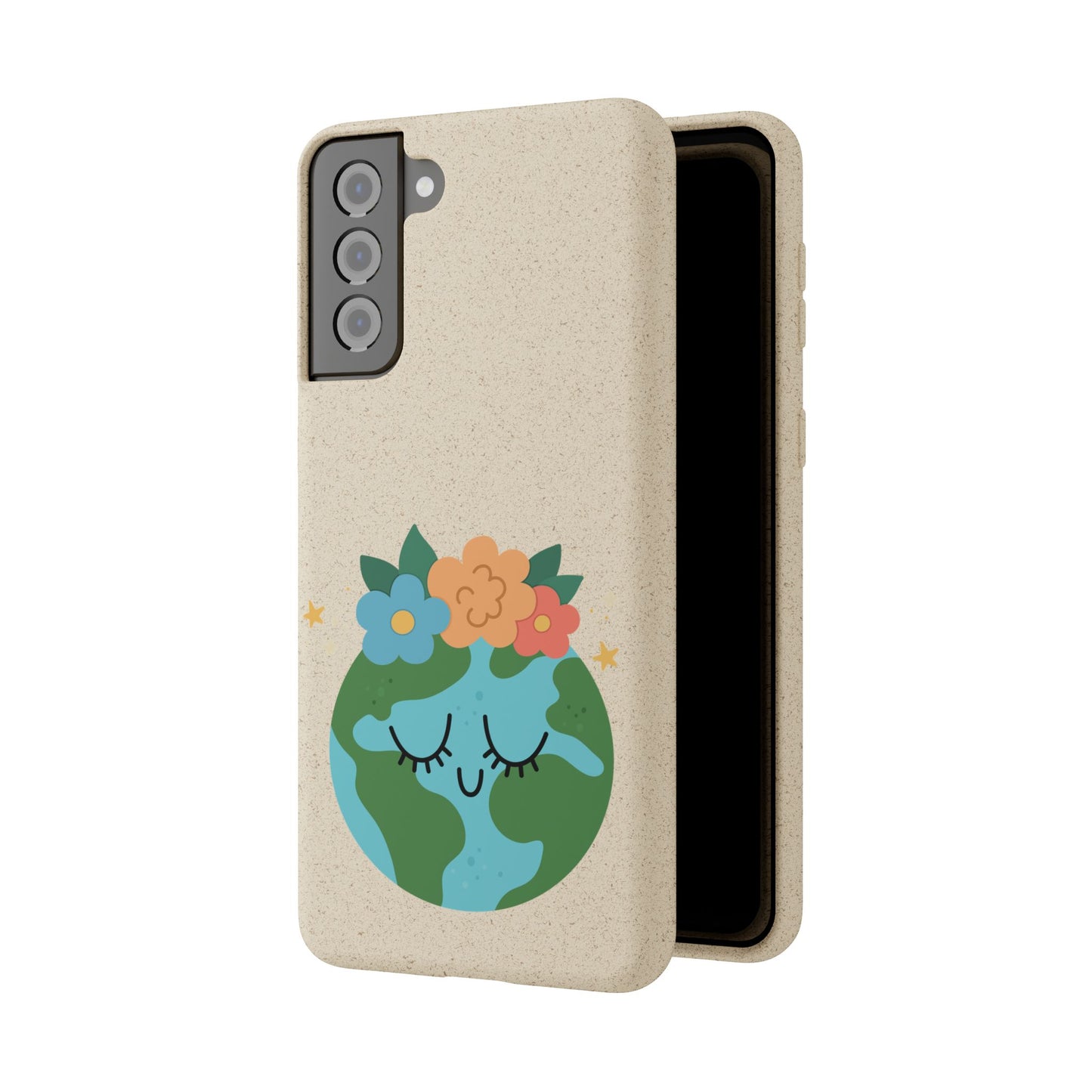 Eco-Friendly Biodegradable Phone Case - Cute Earth Design