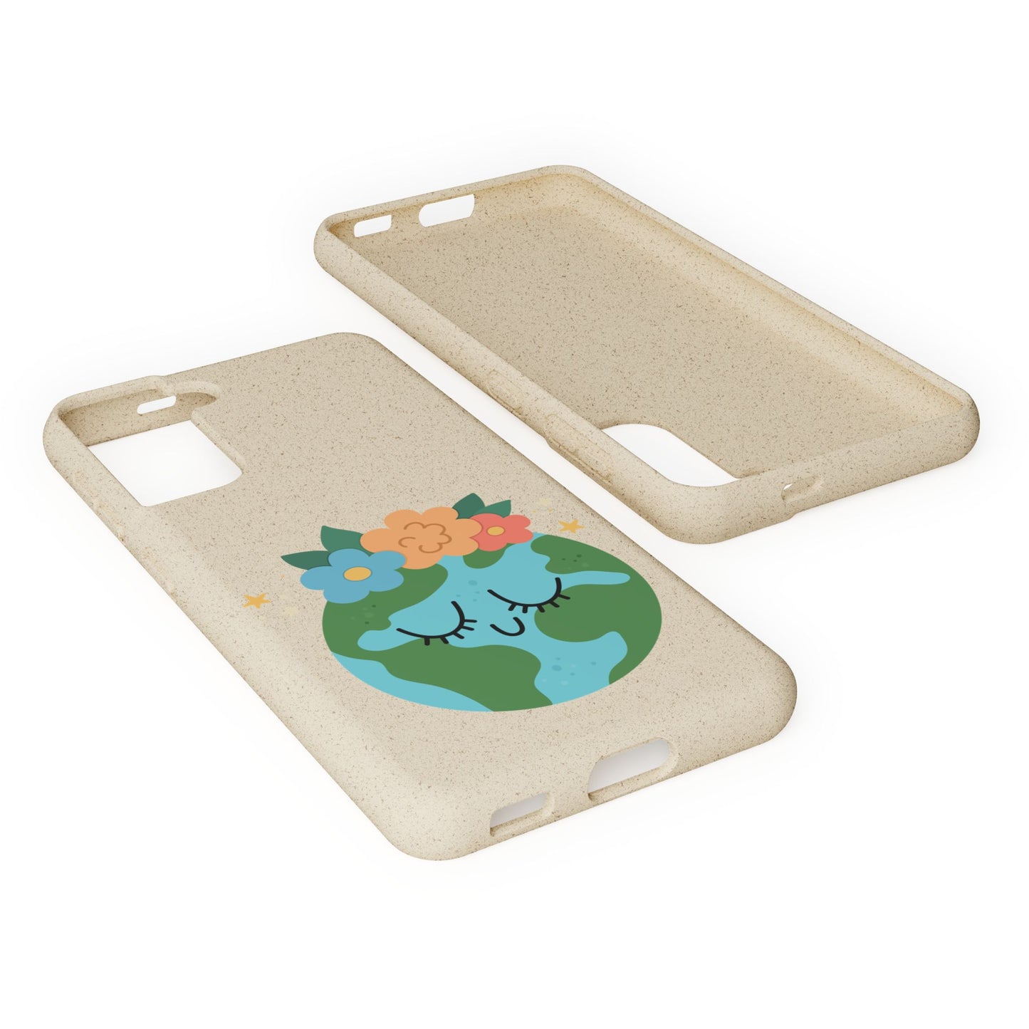 Eco-Friendly Biodegradable Phone Case - Cute Earth Design