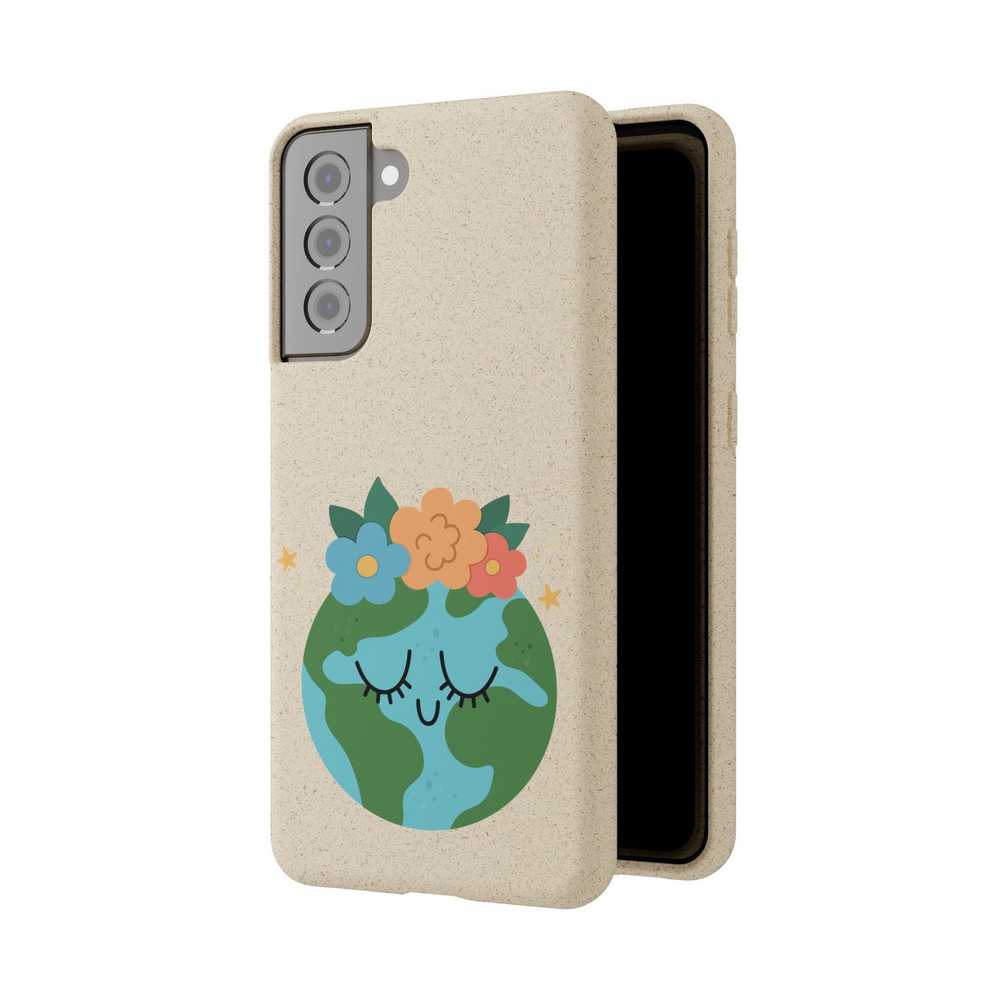 Eco-Friendly Biodegradable Phone Case - Cute Earth Design