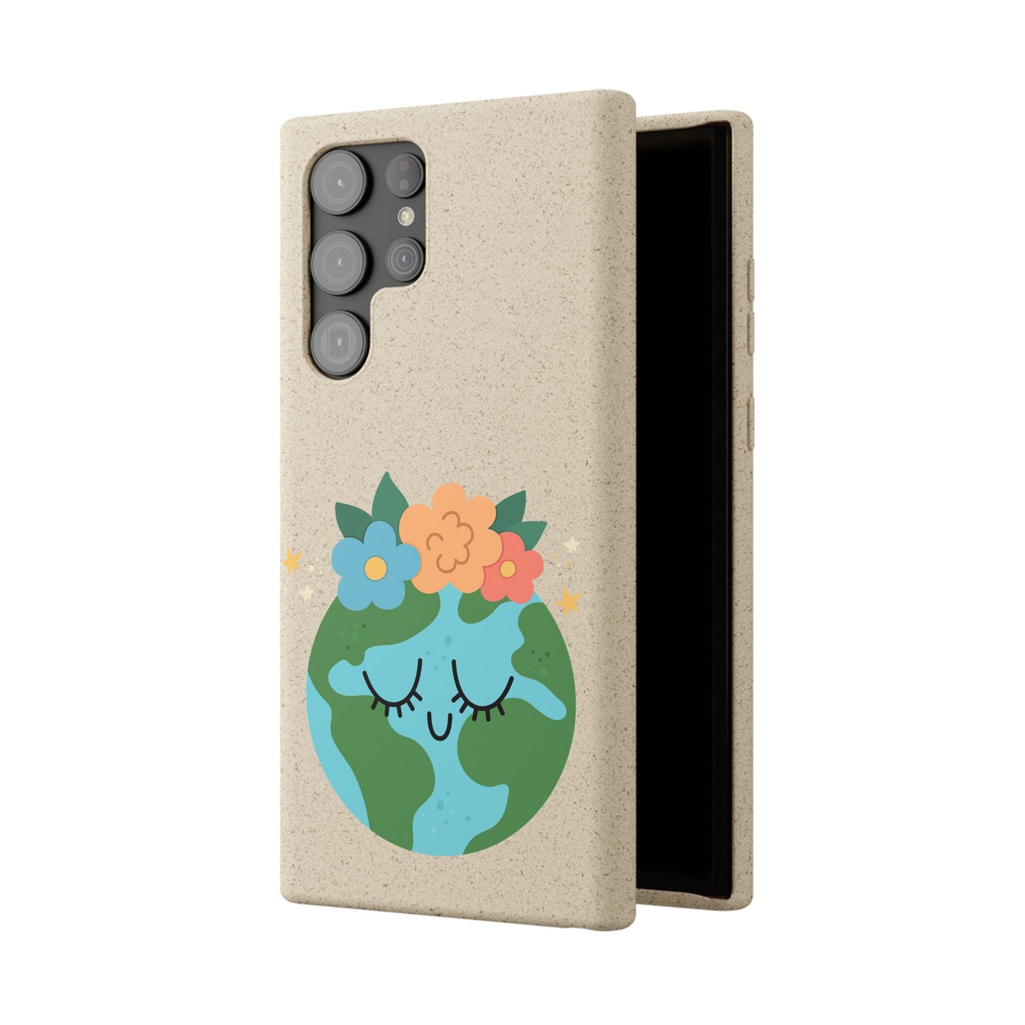 Eco-Friendly Biodegradable Phone Case - Cute Earth Design