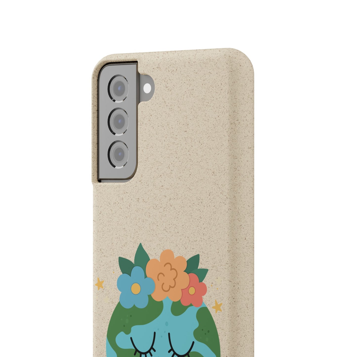 Eco-Friendly Biodegradable Phone Case - Cute Earth Design