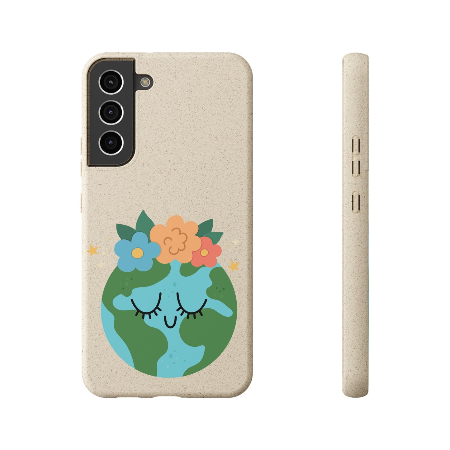 Eco-Friendly Biodegradable Phone Case - Cute Earth Design