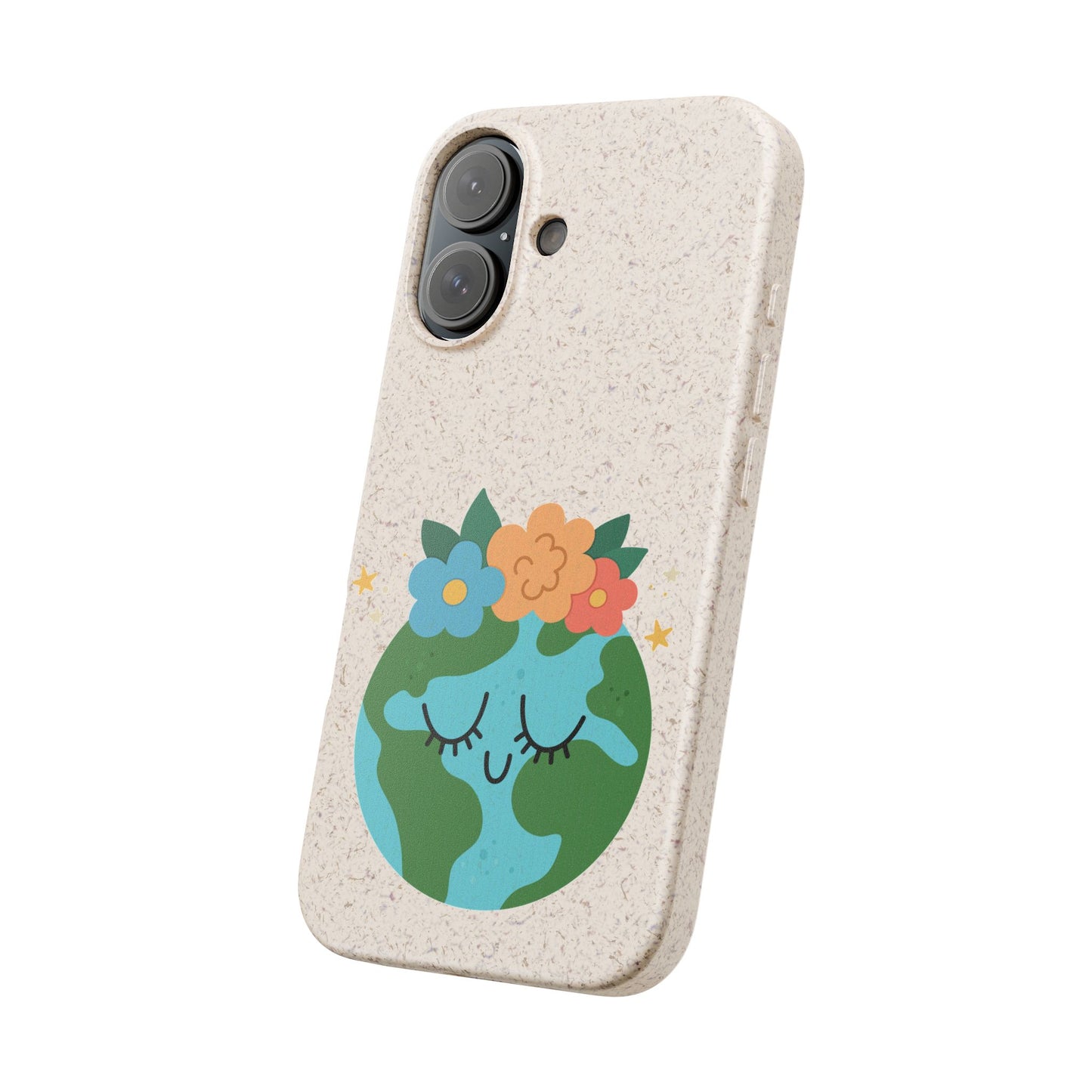 Eco-Friendly Biodegradable Phone Case - Cute Earth Design