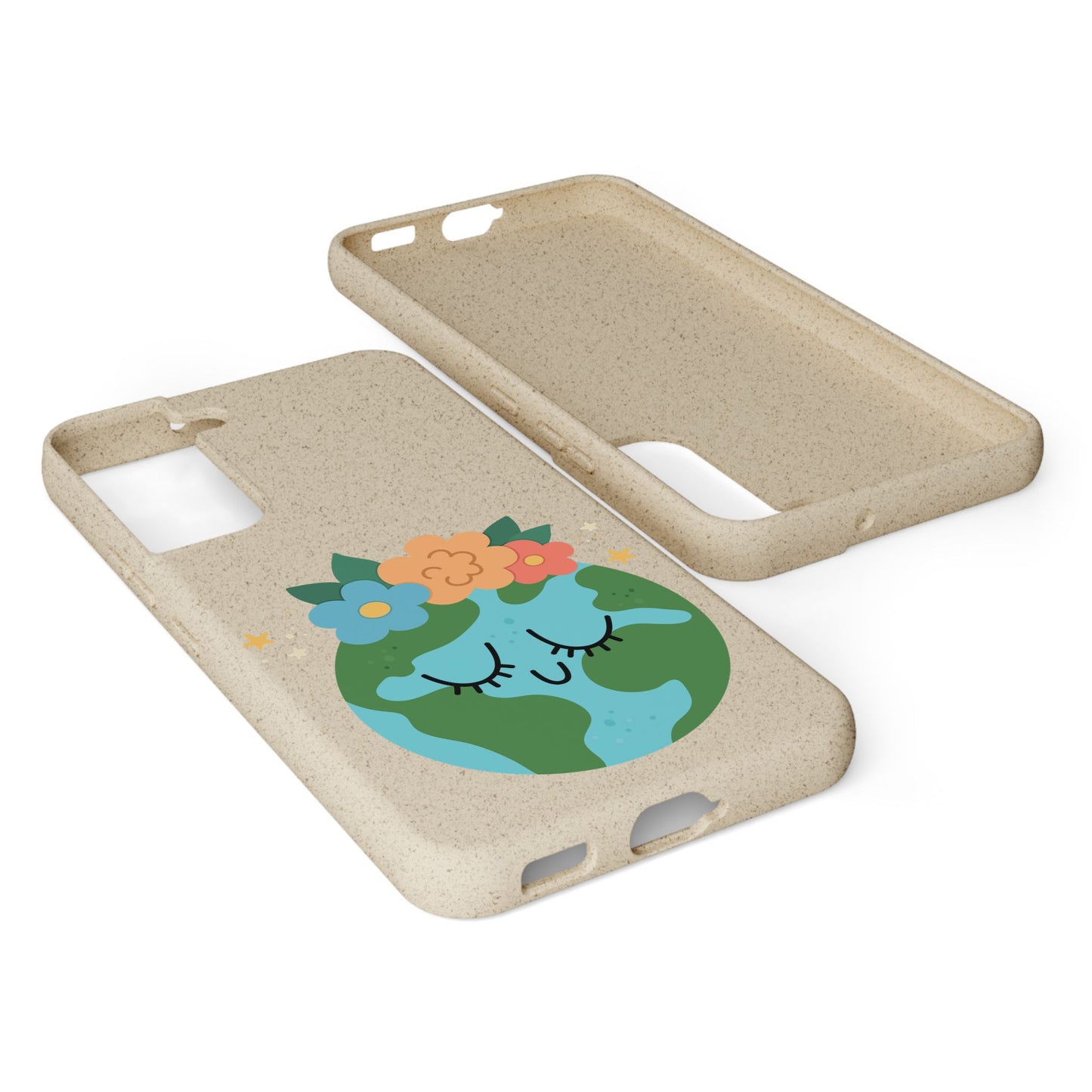 Eco-Friendly Biodegradable Phone Case - Cute Earth Design