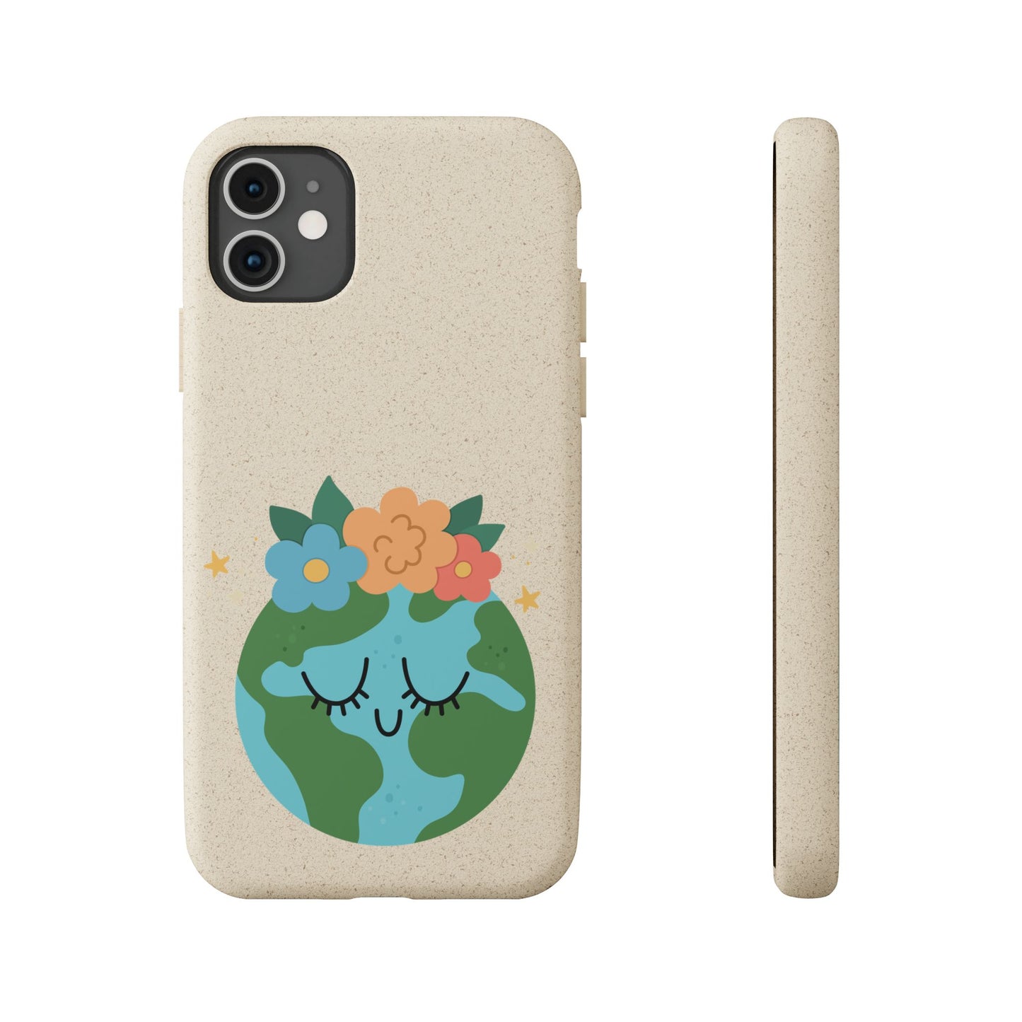 Eco-Friendly Biodegradable Phone Case - Cute Earth Design