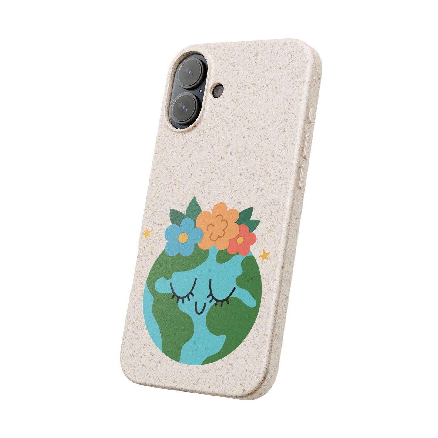 Eco-Friendly Biodegradable Phone Case - Cute Earth Design