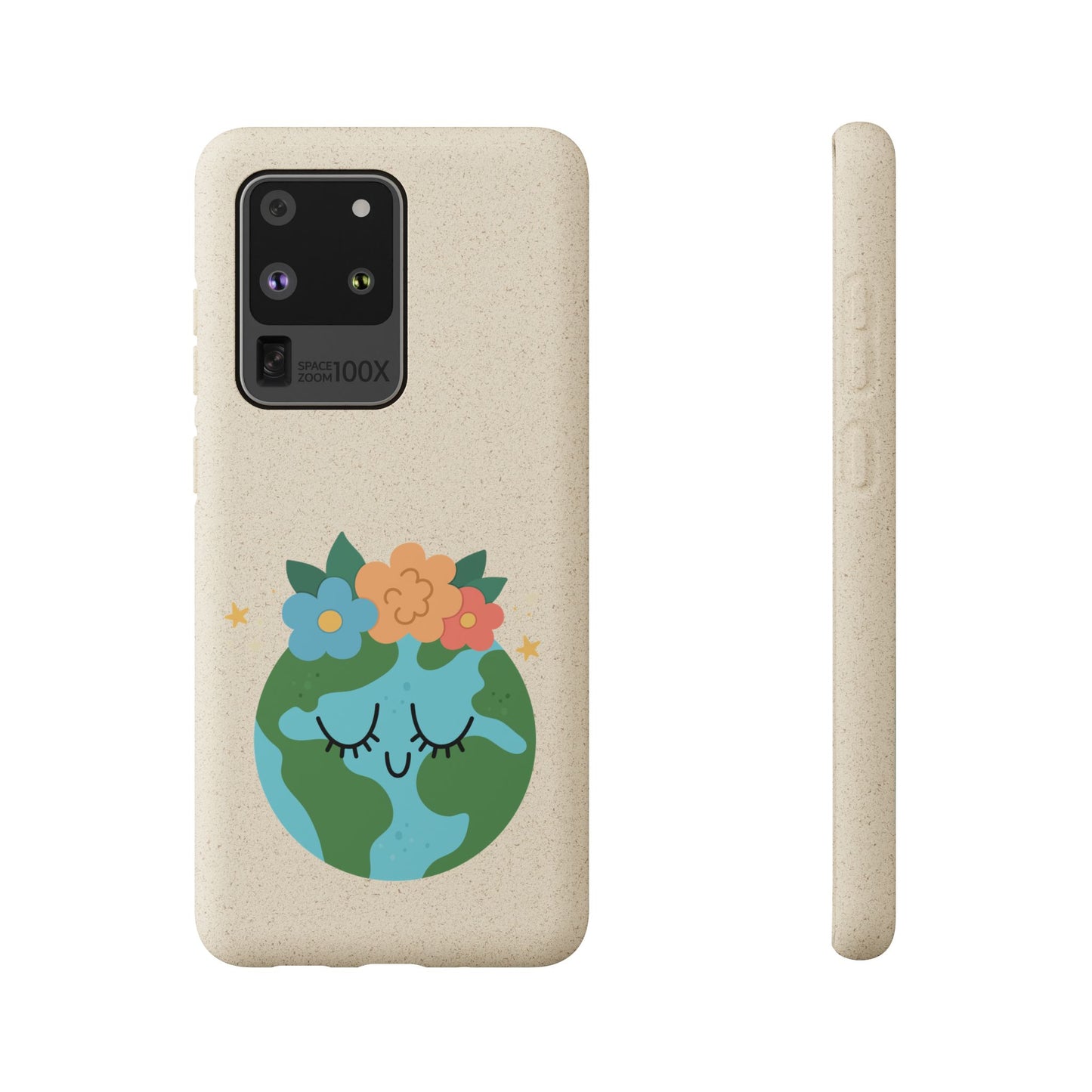 Eco-Friendly Biodegradable Phone Case - Cute Earth Design