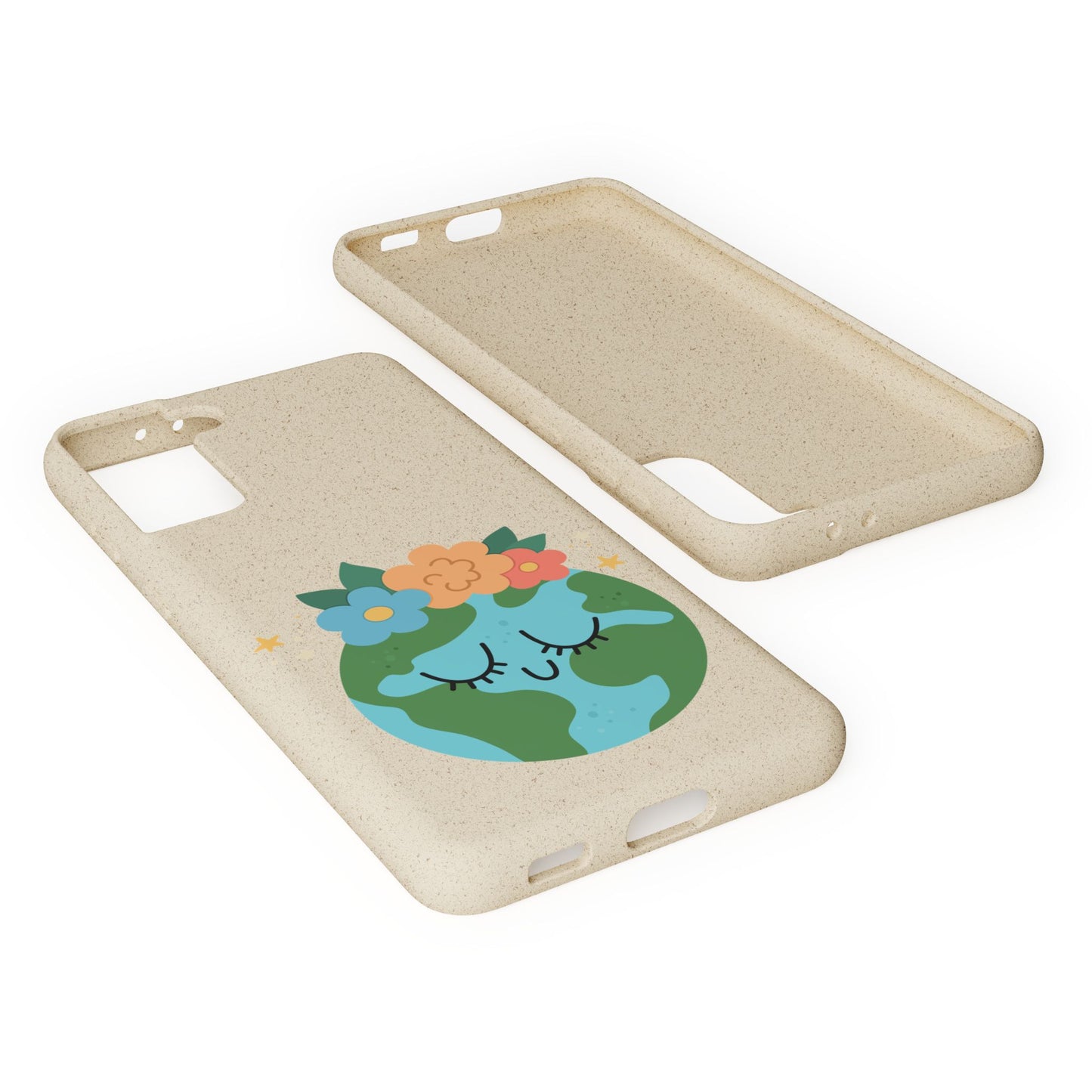 Eco-Friendly Biodegradable Phone Case - Cute Earth Design