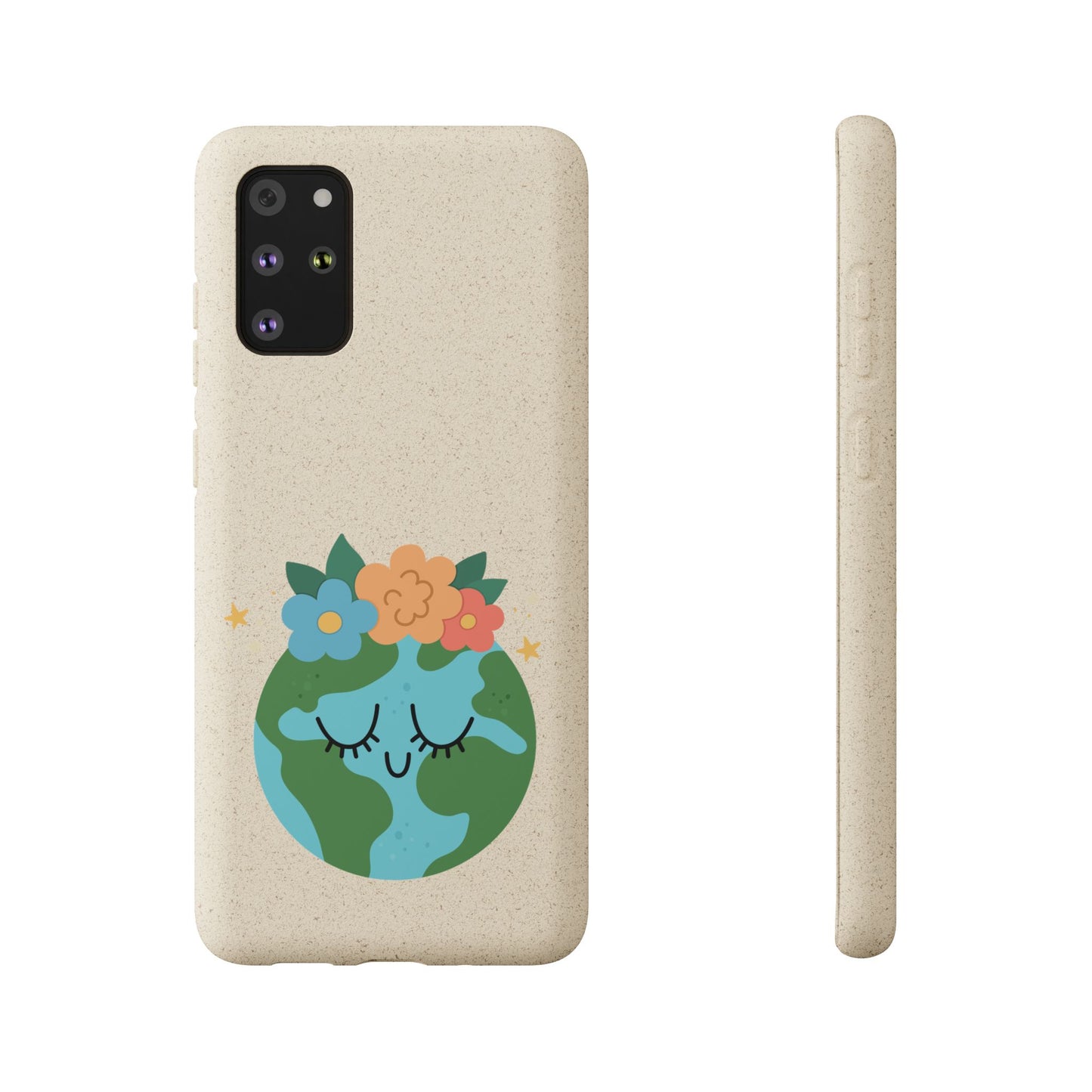 Eco-Friendly Biodegradable Phone Case - Cute Earth Design