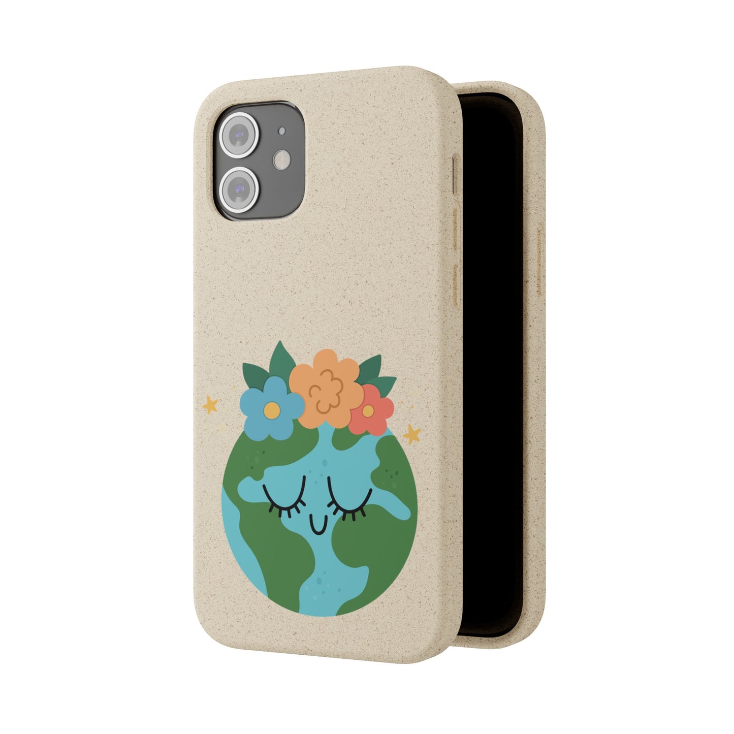 Eco-Friendly Biodegradable Phone Case - Cute Earth Design