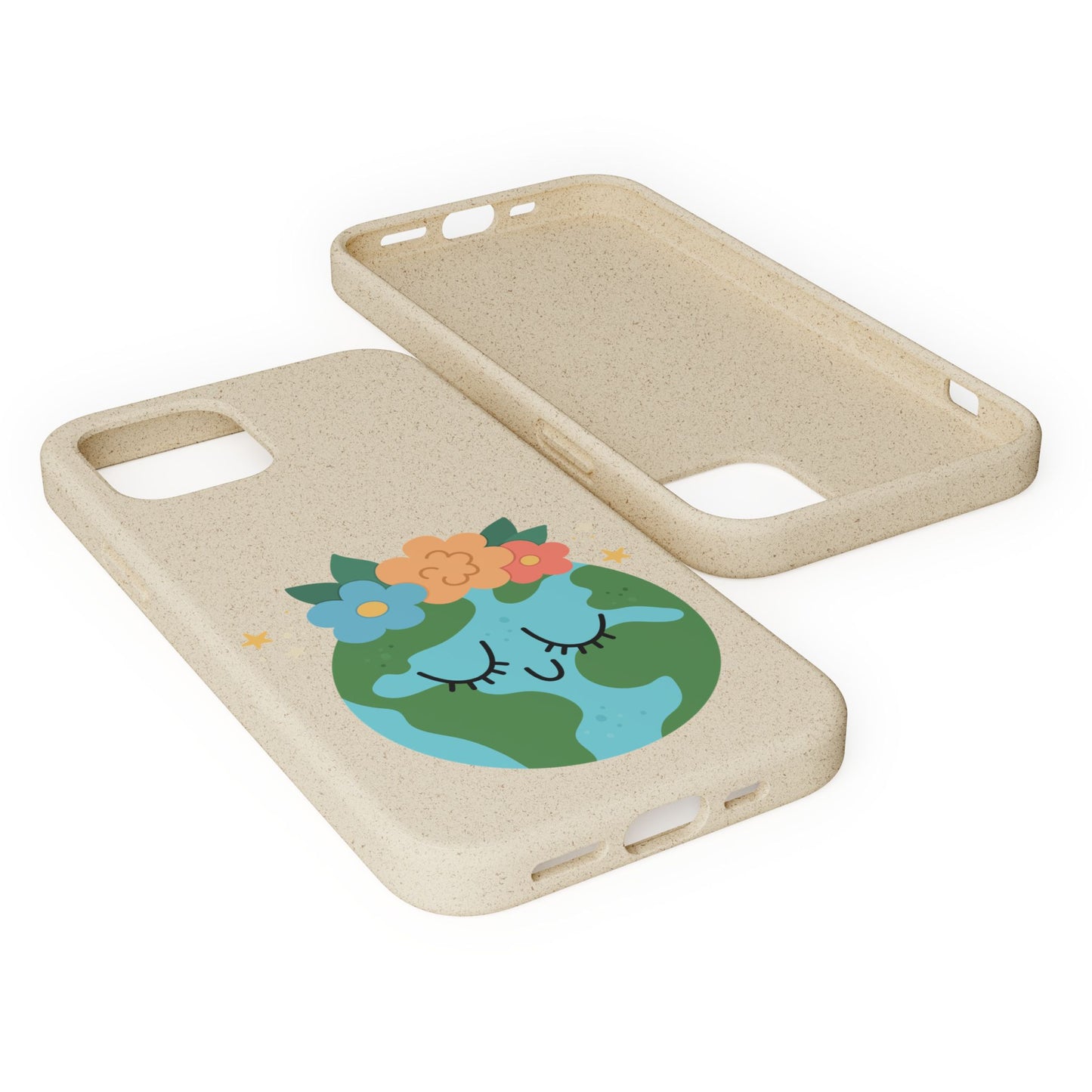 Eco-Friendly Biodegradable Phone Case - Cute Earth Design