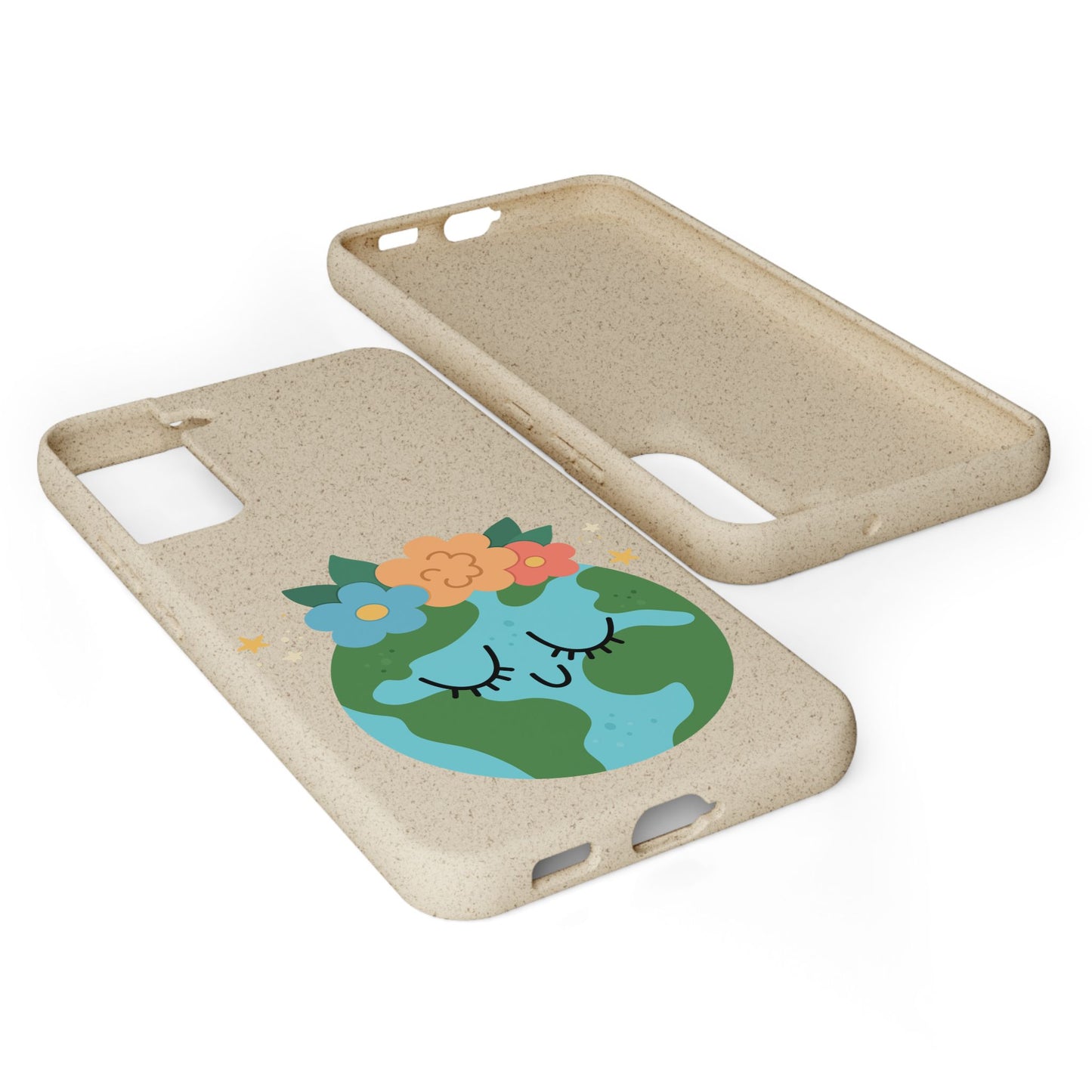 Eco-Friendly Biodegradable Phone Case - Cute Earth Design