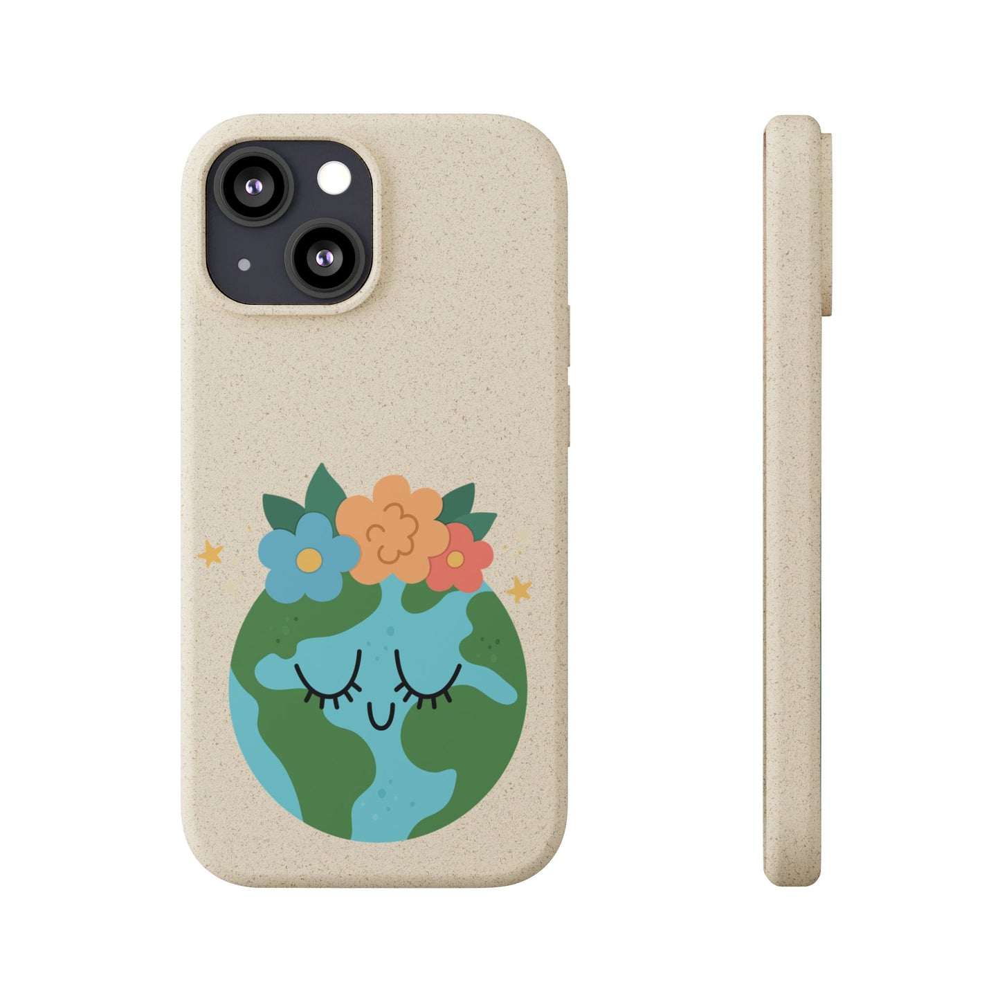 Eco-Friendly Biodegradable Phone Case - Cute Earth Design