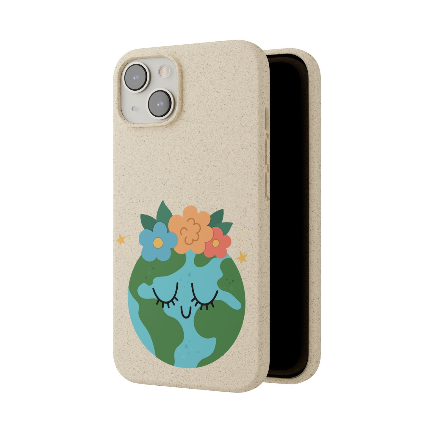 Eco-Friendly Biodegradable Phone Case - Cute Earth Design