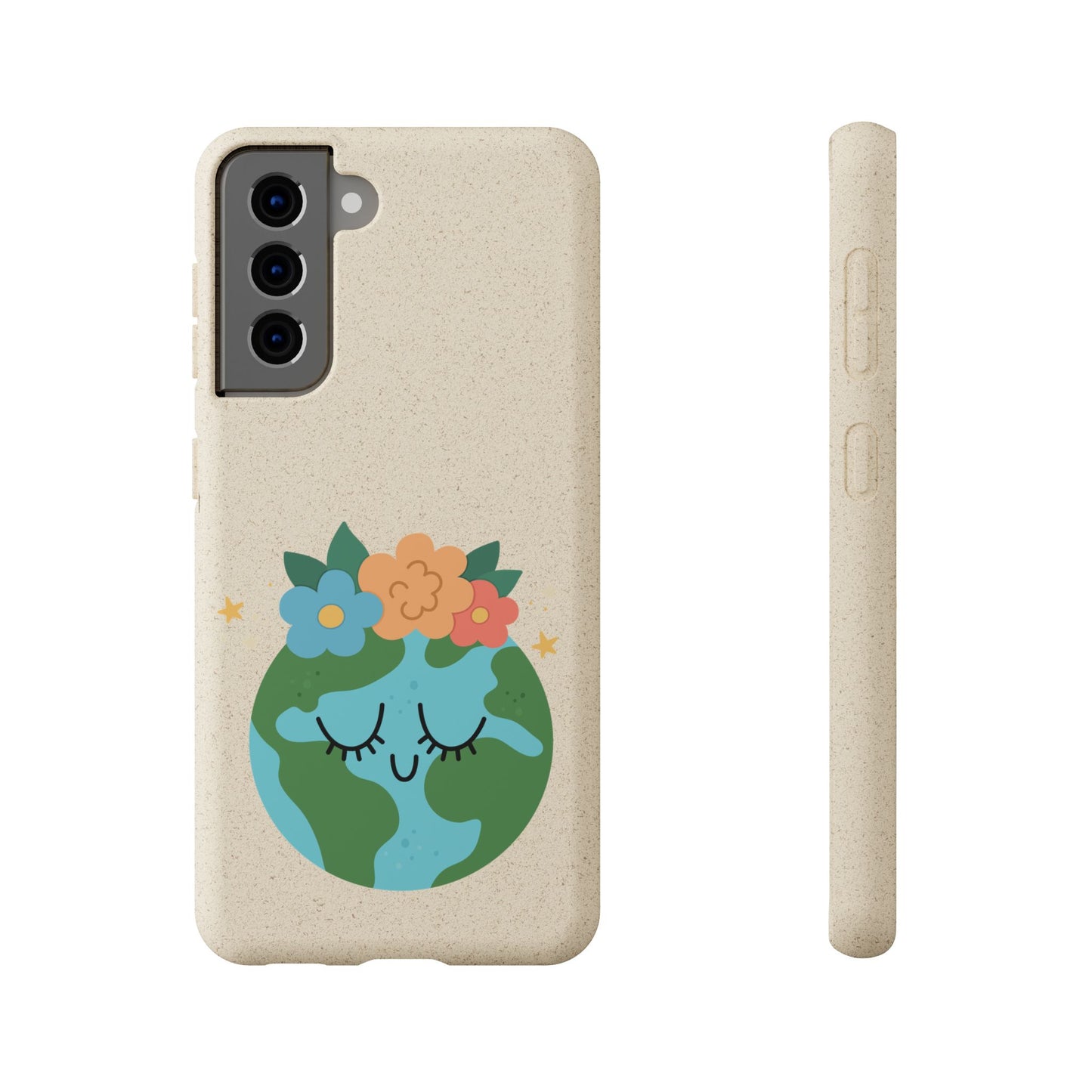 Eco-Friendly Biodegradable Phone Case - Cute Earth Design