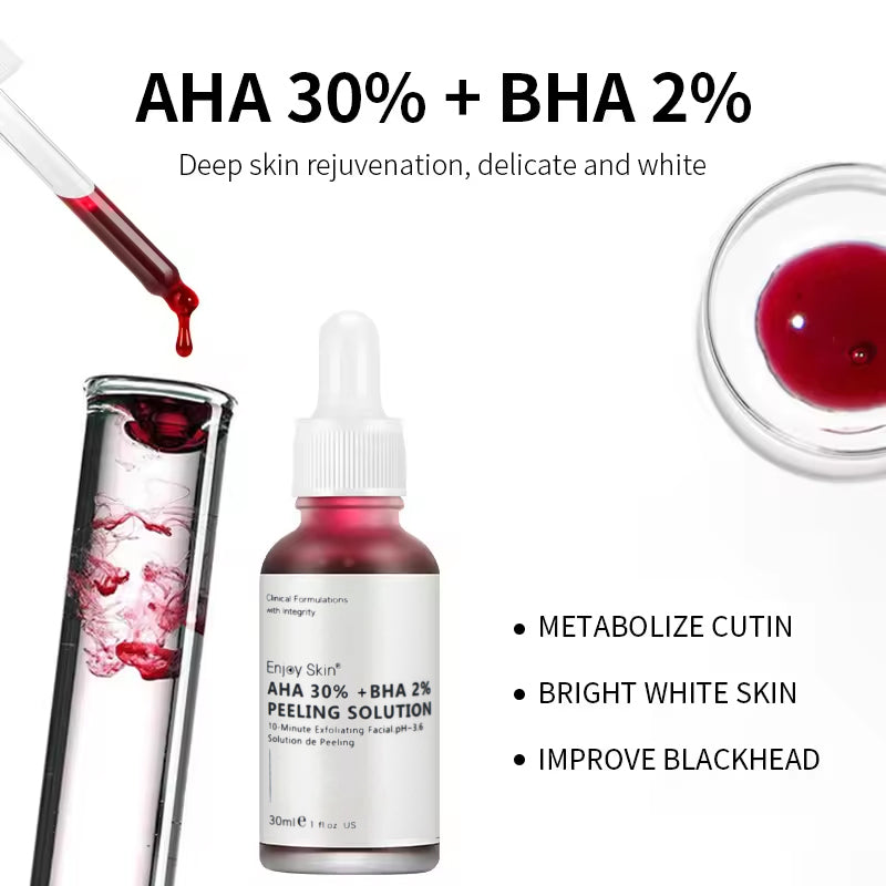 Natural Organic AHA 30% BHA 2% Serum Deep Peeling Exfoliating Solution