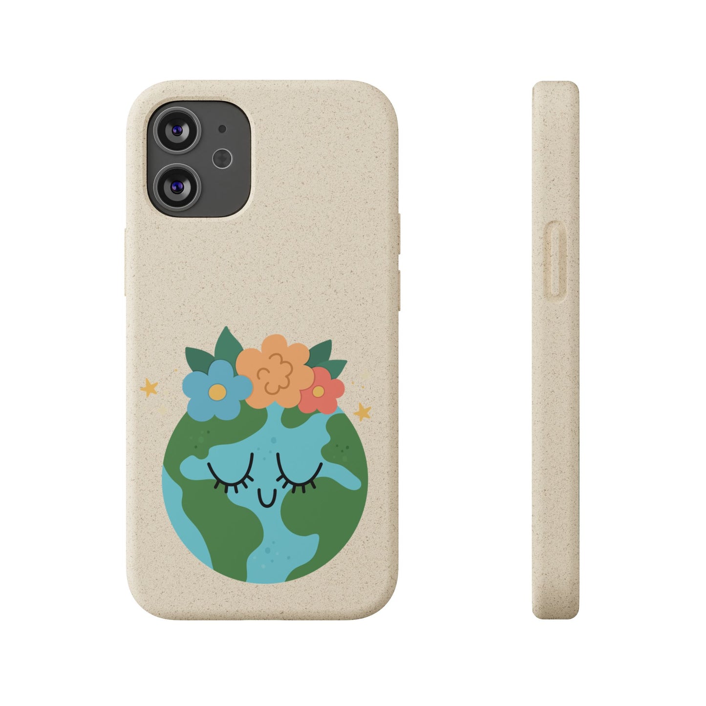 Eco-Friendly Biodegradable Phone Case - Cute Earth Design