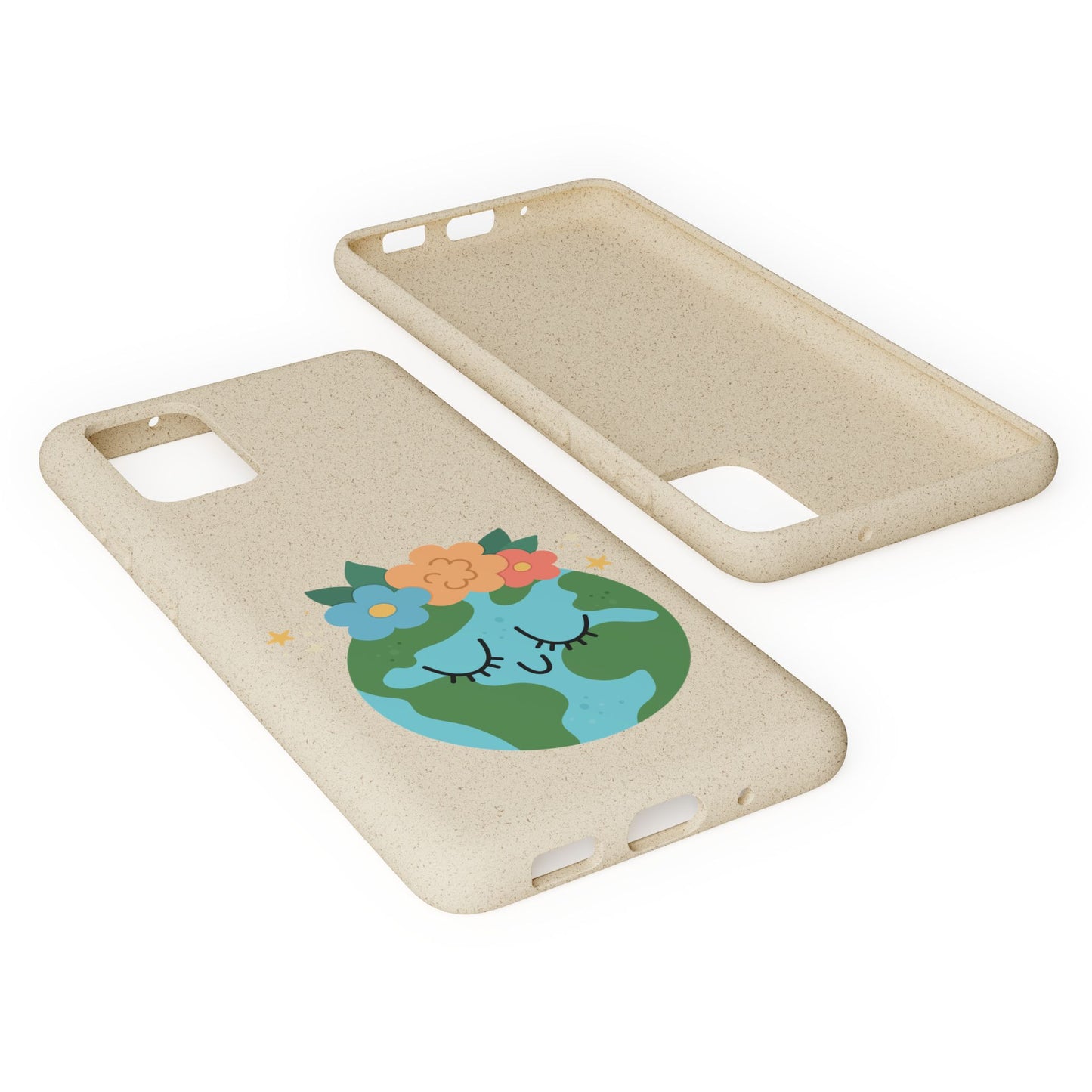 Eco-Friendly Biodegradable Phone Case - Cute Earth Design