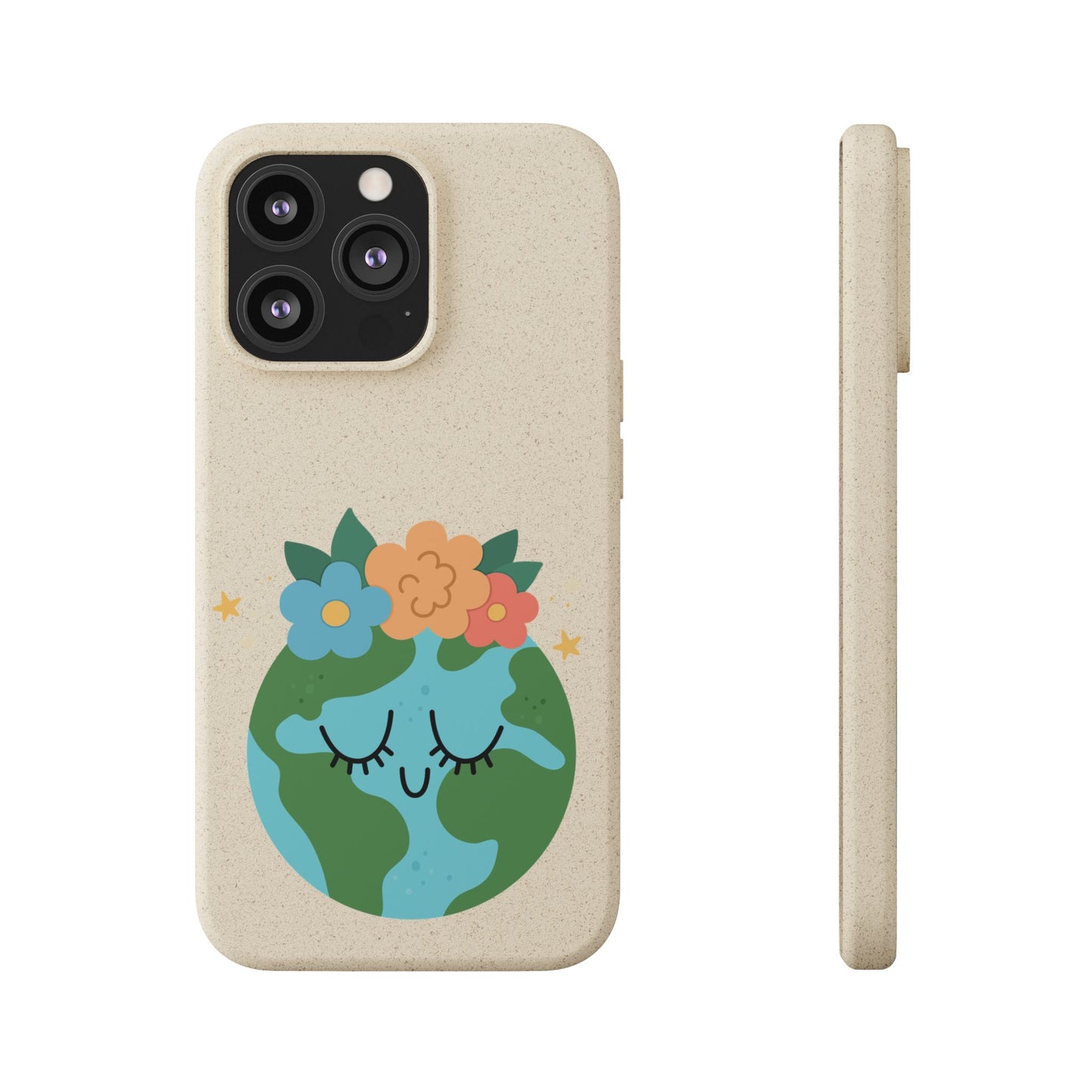 Eco-Friendly Biodegradable Phone Case - Cute Earth Design