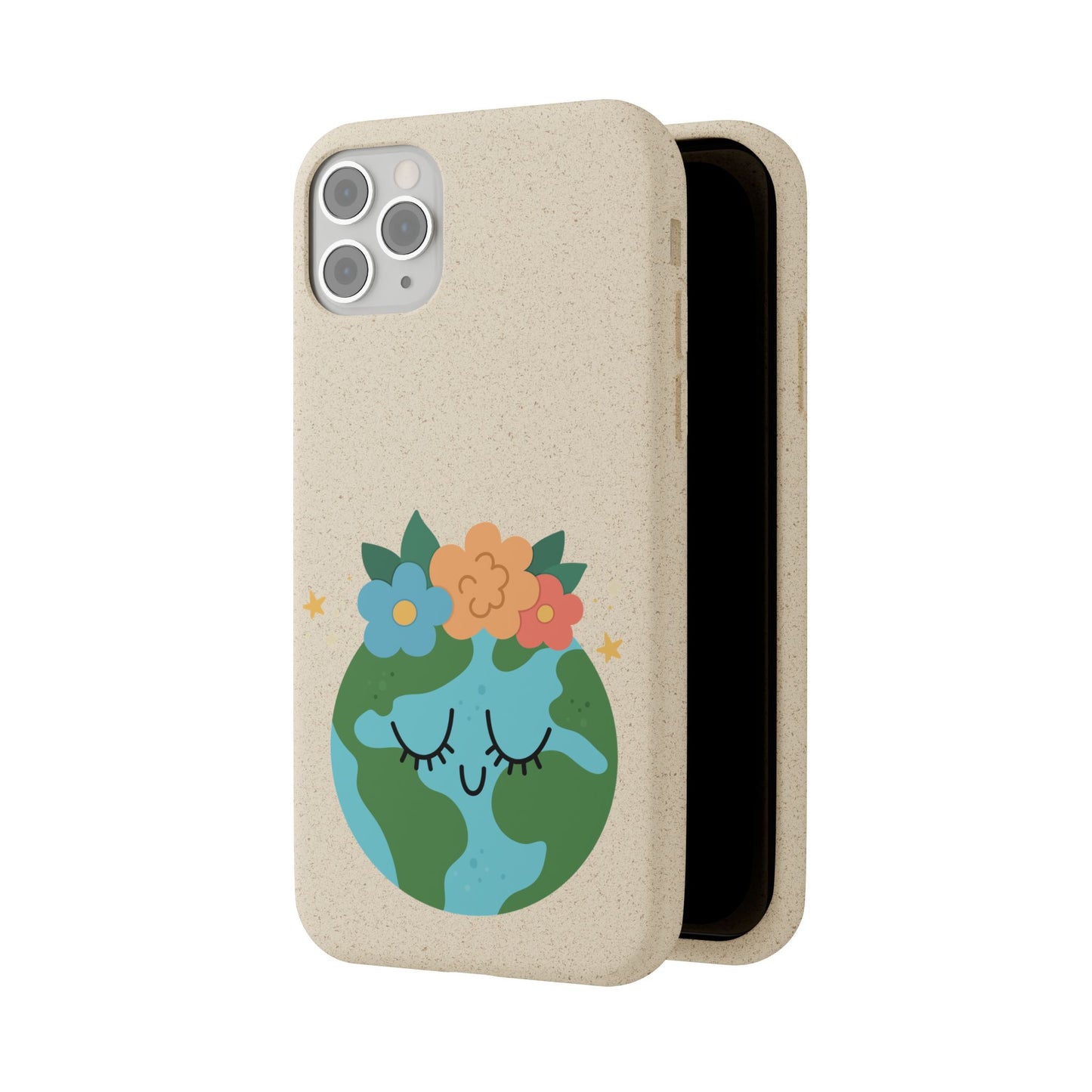 Eco-Friendly Biodegradable Phone Case - Cute Earth Design